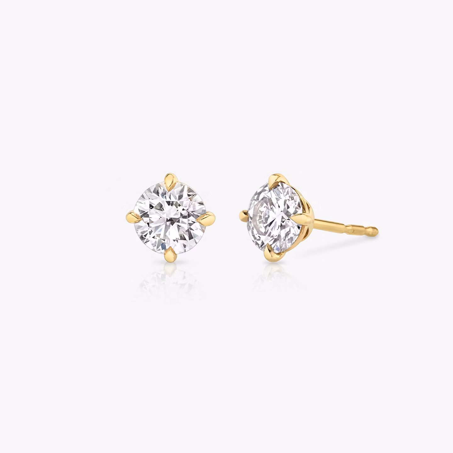 VRAI Solitaire Stud Round Brilliant | Yellow Gold