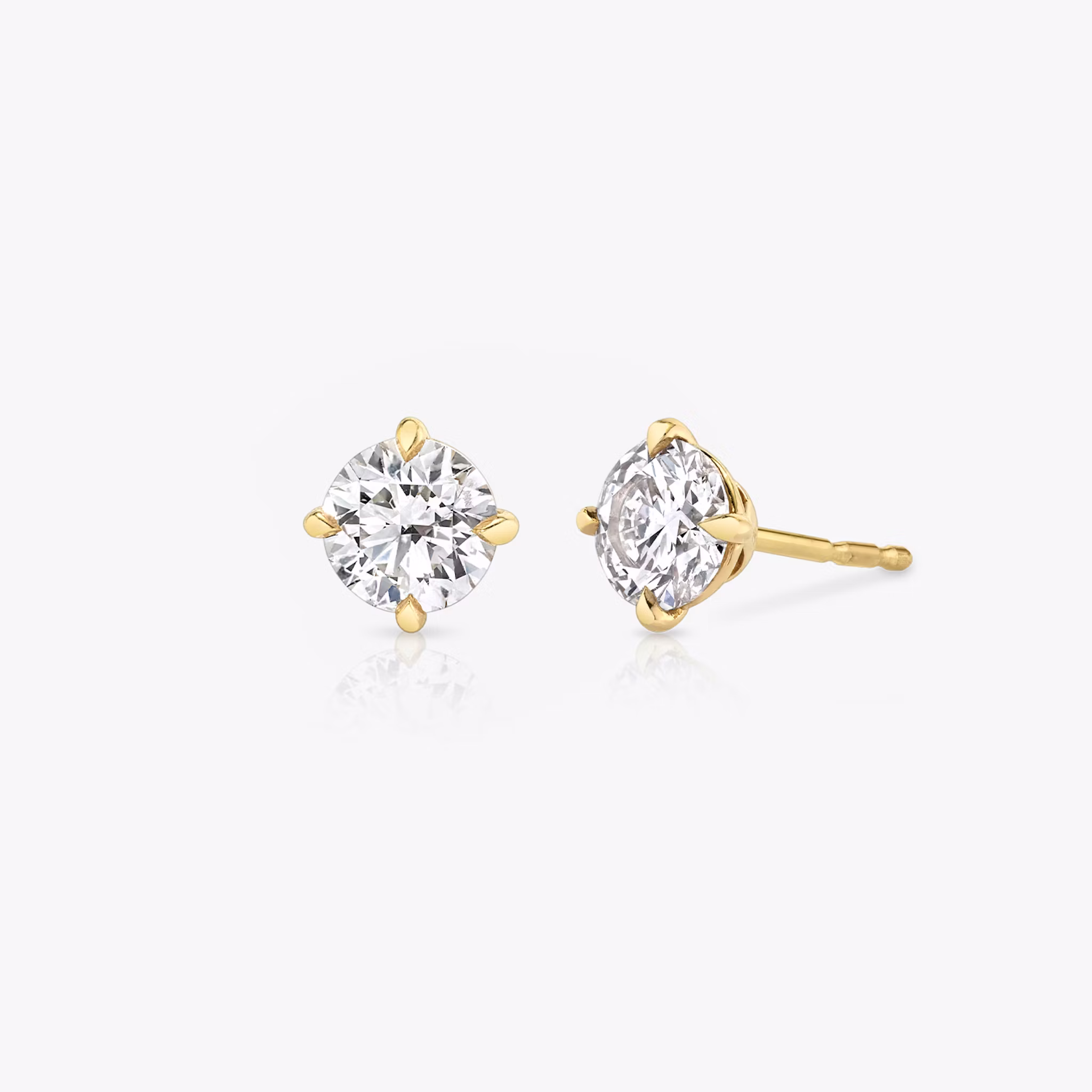 VRAI Solitaire Stud Round Brilliant | Yellow Gold