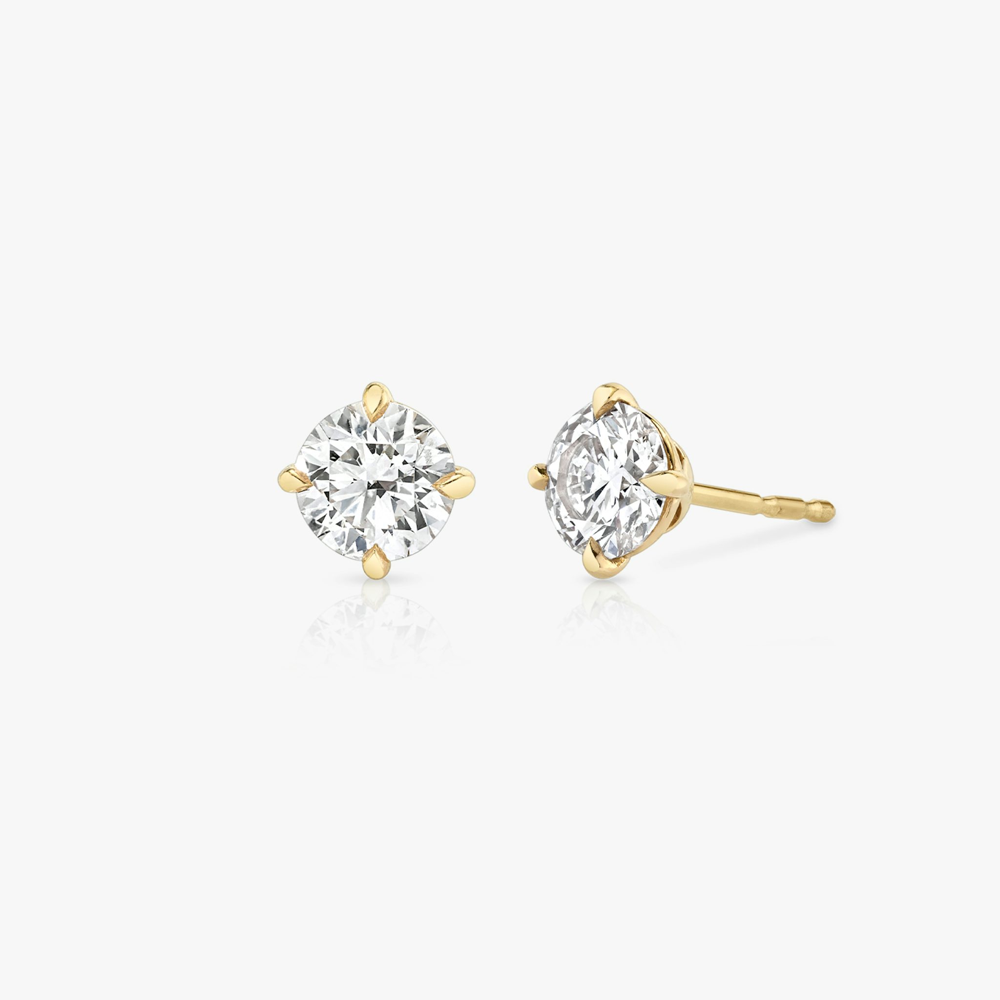 VRAI Solitaire Stud | Round Brilliant | 14k | Yellow Gold | diamondColor: colorless | caratWeight: 1.5ct