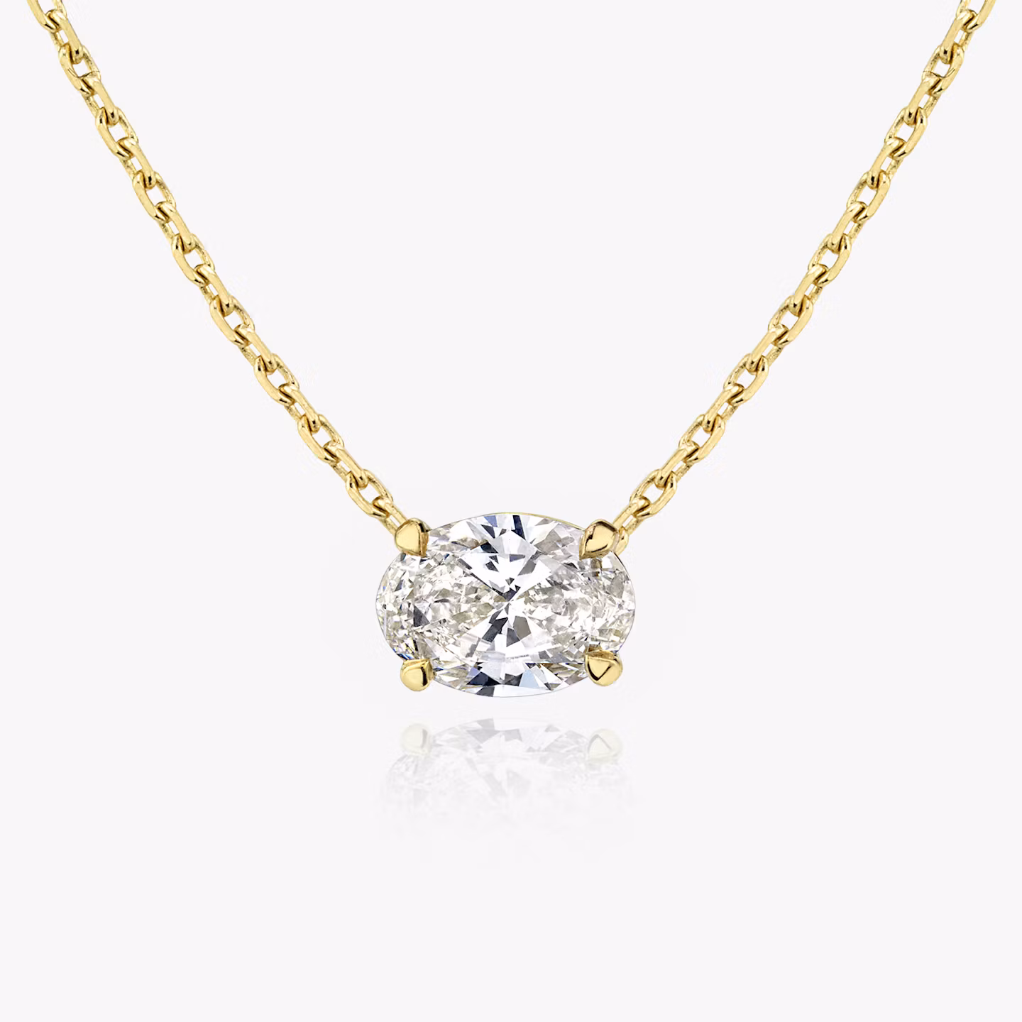 VRAI Solitaire Necklace Oval | Yellow Gold
