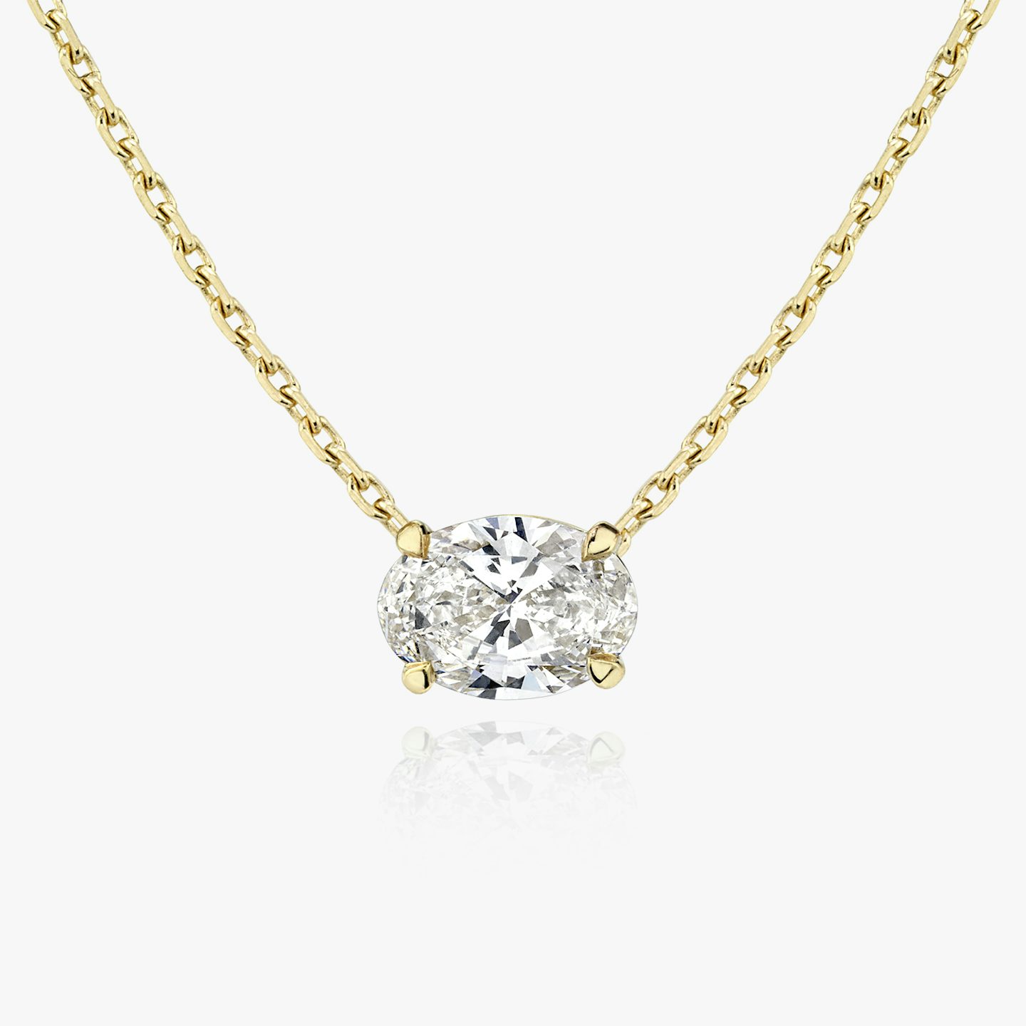 Collar Solitario VRAI | Oval | 14k | Oro amarillo | diamondColor: near-colorless | caratWeight: 1.0ct