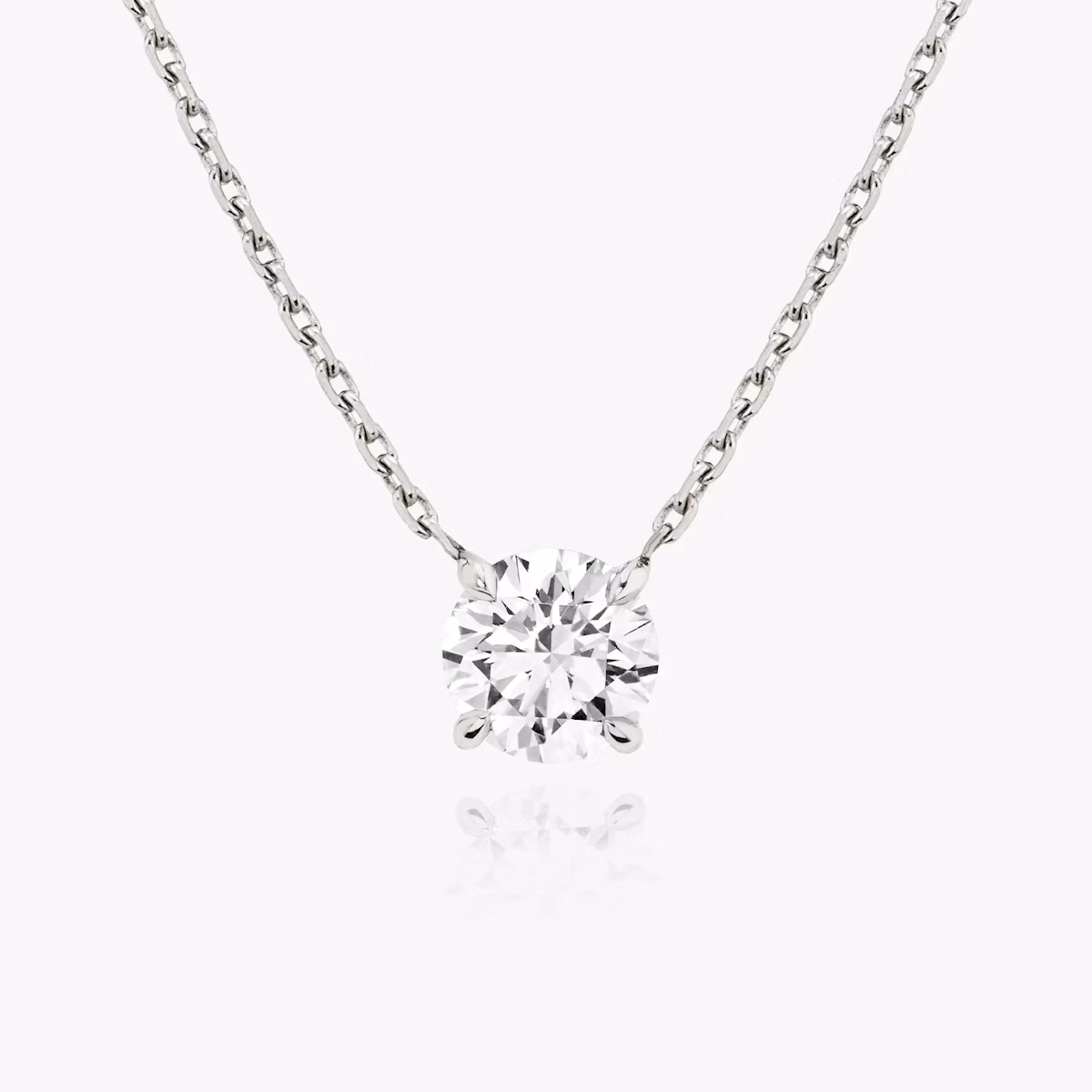 VRAI Solitaire Necklace | Round Brilliant | 14k | White Gold | diamondColor: near-colorless | caratWeight: 0.50ct
