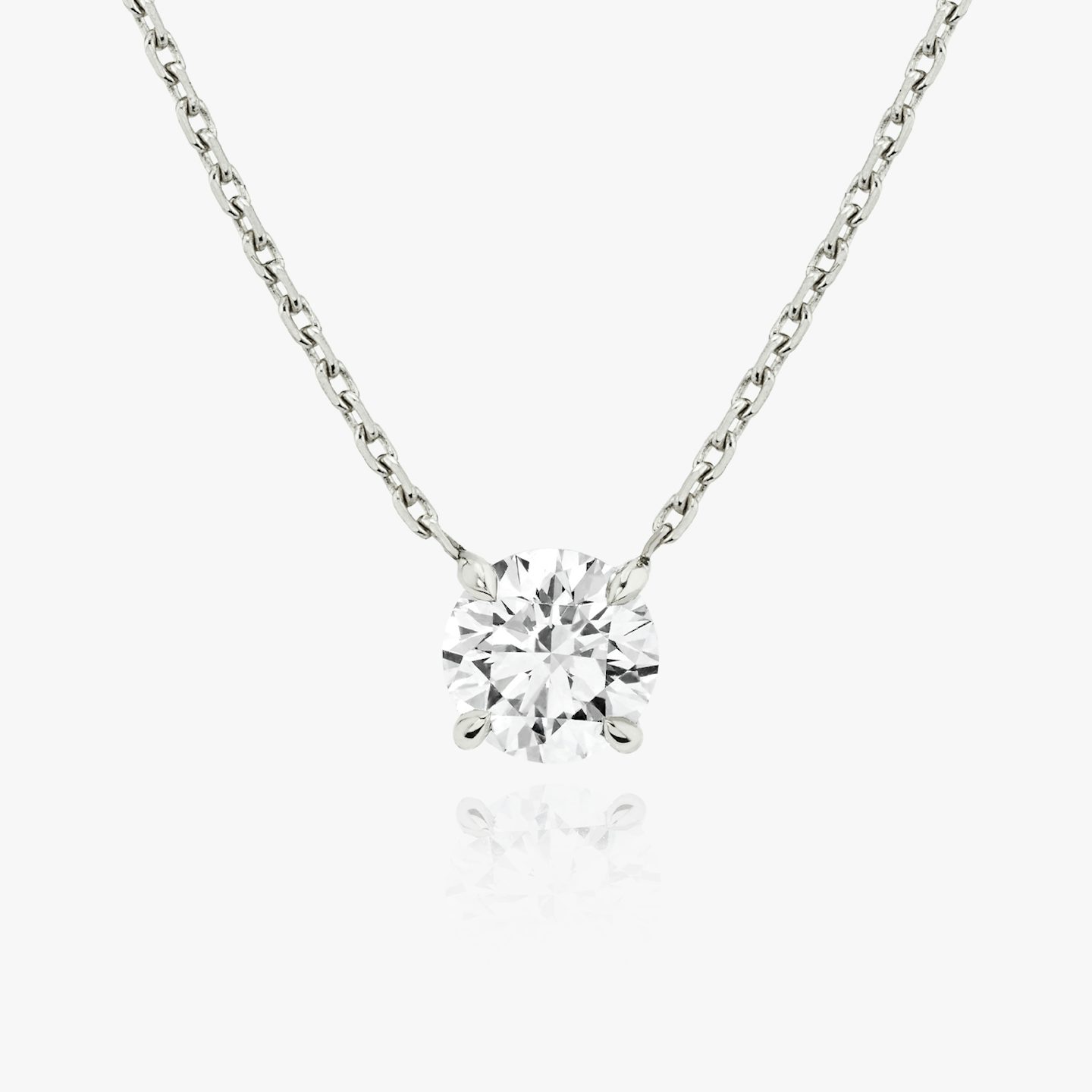VRAI Solitaire Necklace | Round Brilliant | 14k | White Gold | diamondColor: near-colorless | caratWeight: 0.75ct