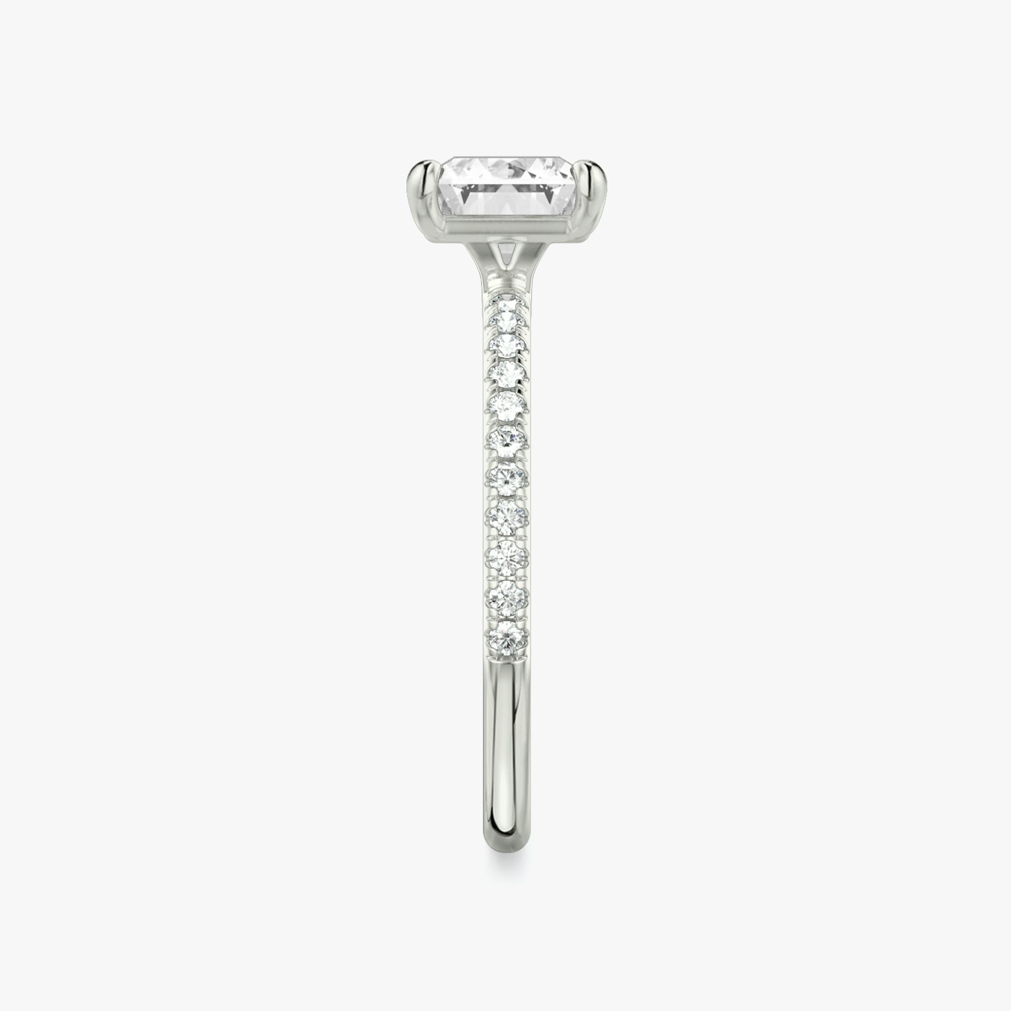 The Signature | Radiant | 18k | White Gold | bandAccent: Pavé | bandWidth: standard | diamondOrientation: horizontal | hiddenHalo: no | caratWeight: other