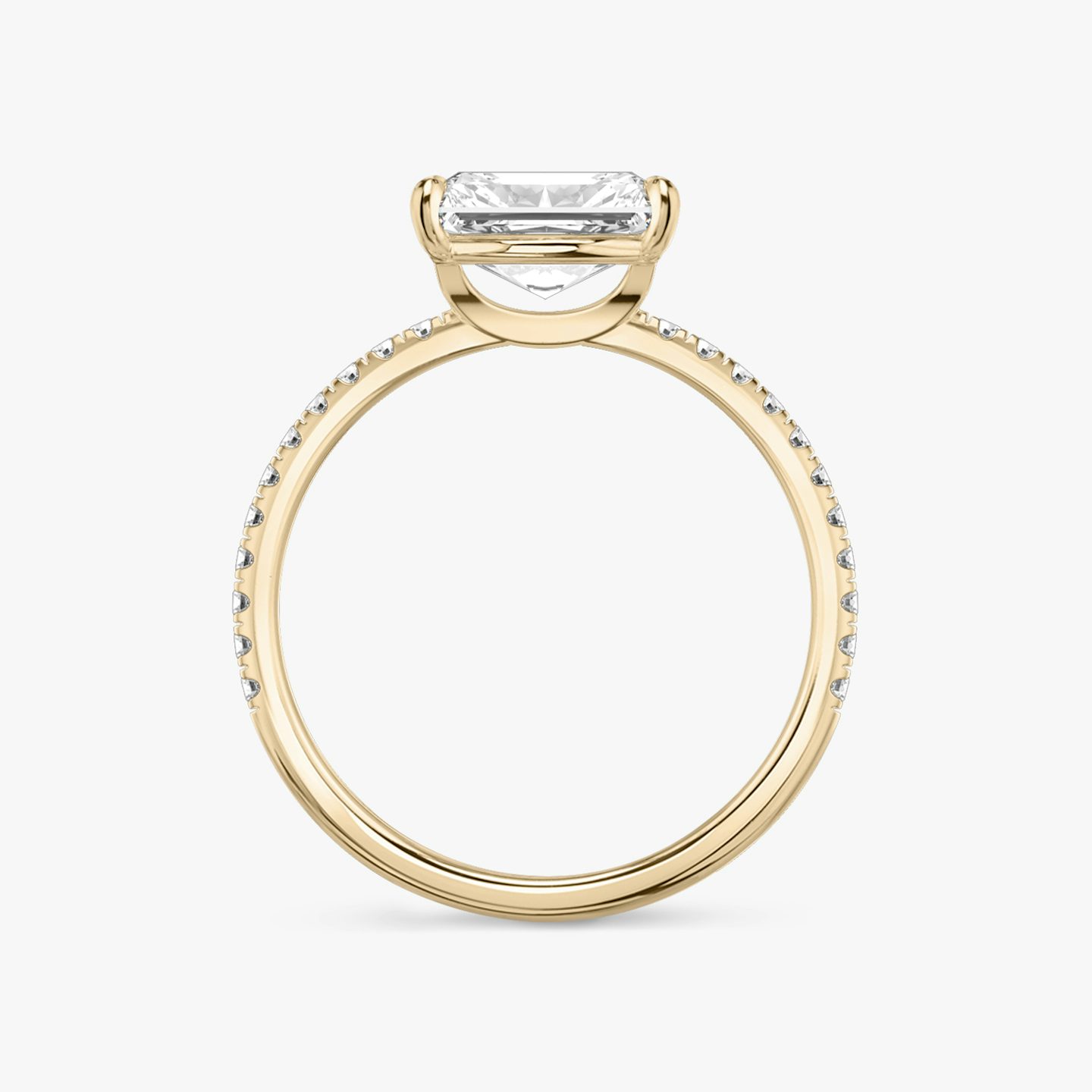 The Signature | Radiant | 14k | Rose Gold | bandAccent: Pavé | bandWidth: standard | diamondOrientation: horizontal | hiddenHalo: no | caratWeight: other