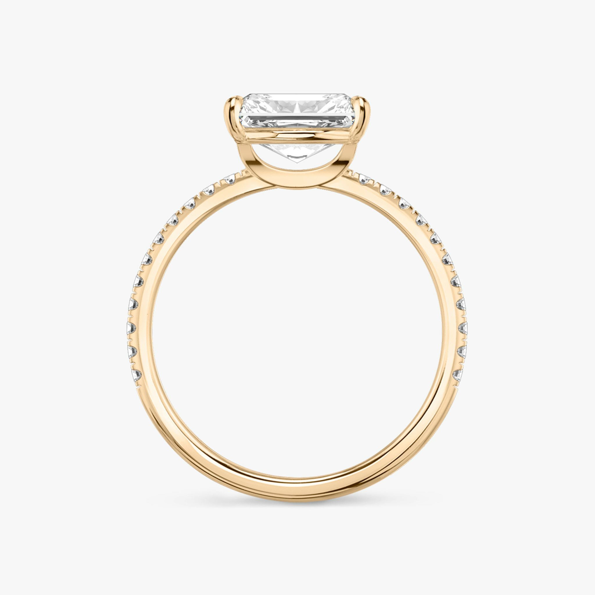 The Signature | Radiant | 14k | Rose Gold | bandAccent: Pavé | bandWidth: standard | diamondOrientation: horizontal | hiddenHalo: no | caratWeight: other