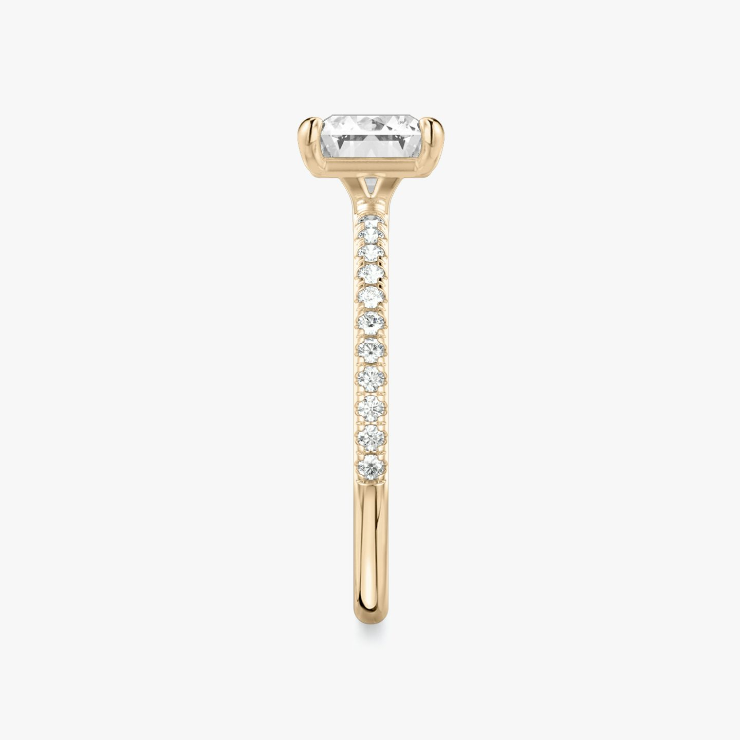 The Signature | Radiant | 14k | Rose Gold | bandAccent: Pavé | bandWidth: standard | diamondOrientation: horizontal | hiddenHalo: no | caratWeight: other