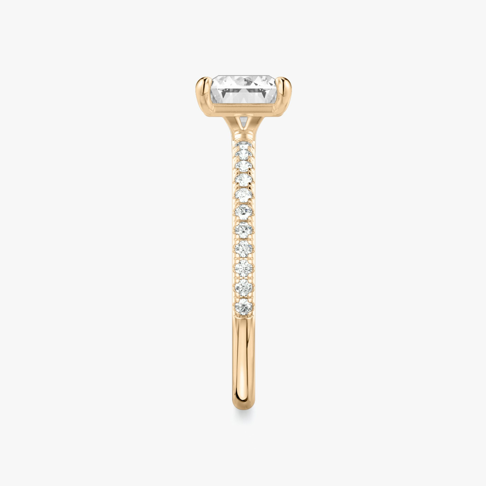 The Signature | Radiant | 14k | Rose Gold | bandAccent: Pavé | bandWidth: standard | diamondOrientation: horizontal | hiddenHalo: no | caratWeight: other