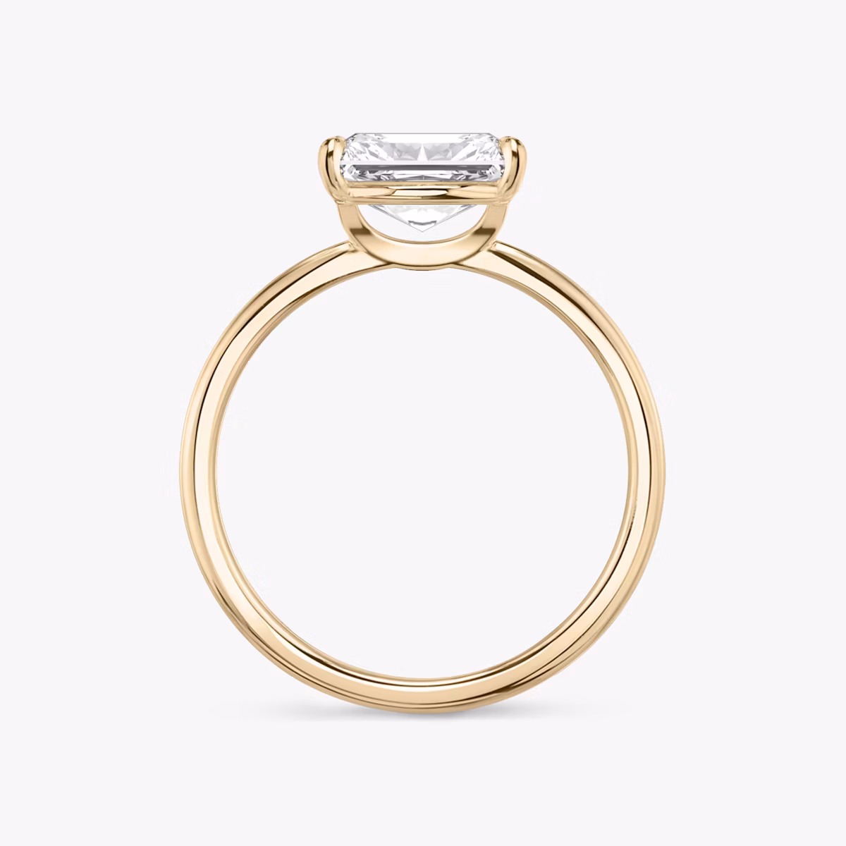 The Signature | Radiant | 14k | Rose Gold | bandAccent: Plain | bandWidth: standard | diamondOrientation: horizontal | hiddenHalo: no | caratWeight: other