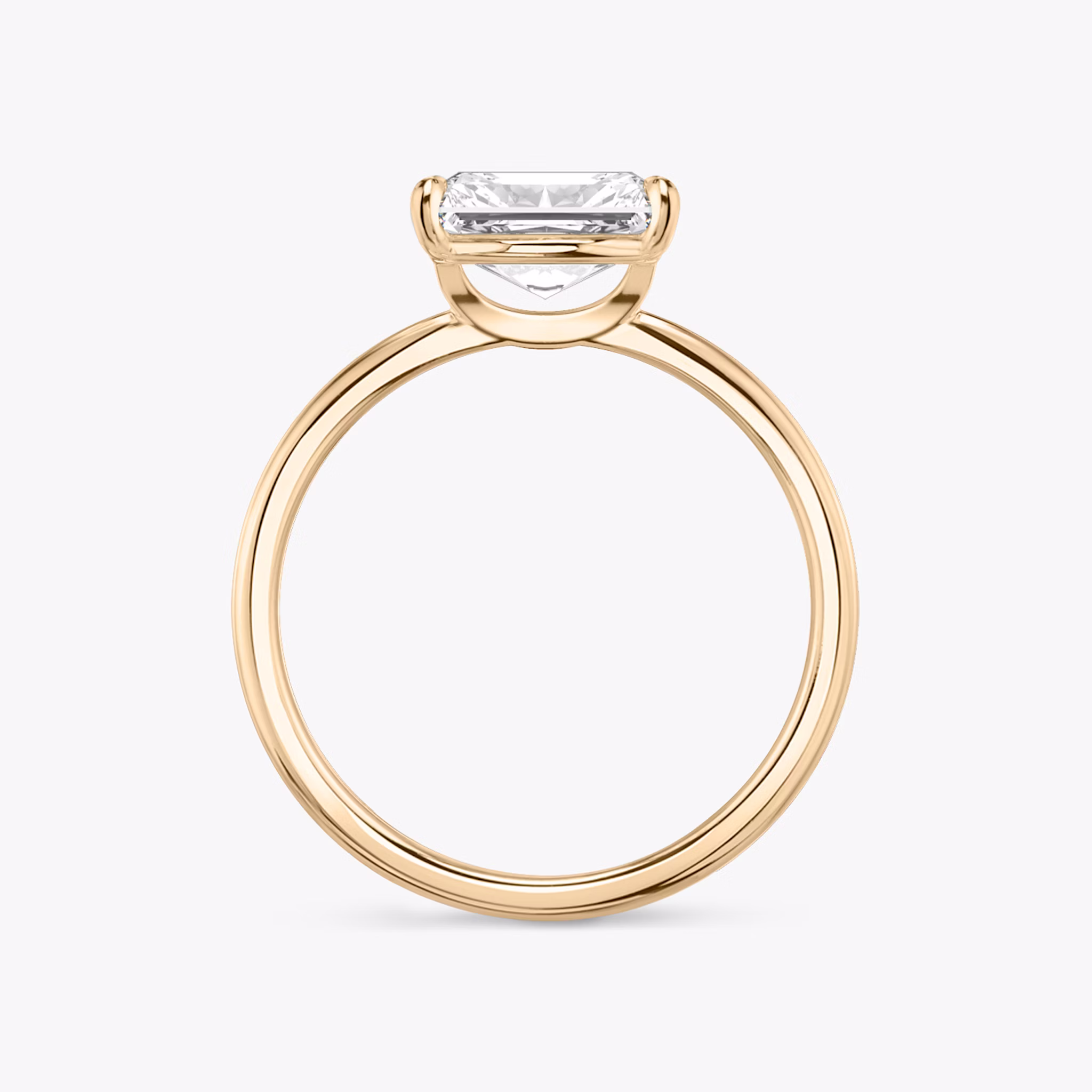 The Signature | Radiant | 14k | Rose Gold | bandAccent: Plain | bandWidth: standard | diamondOrientation: horizontal | hiddenHalo: no | caratWeight: other