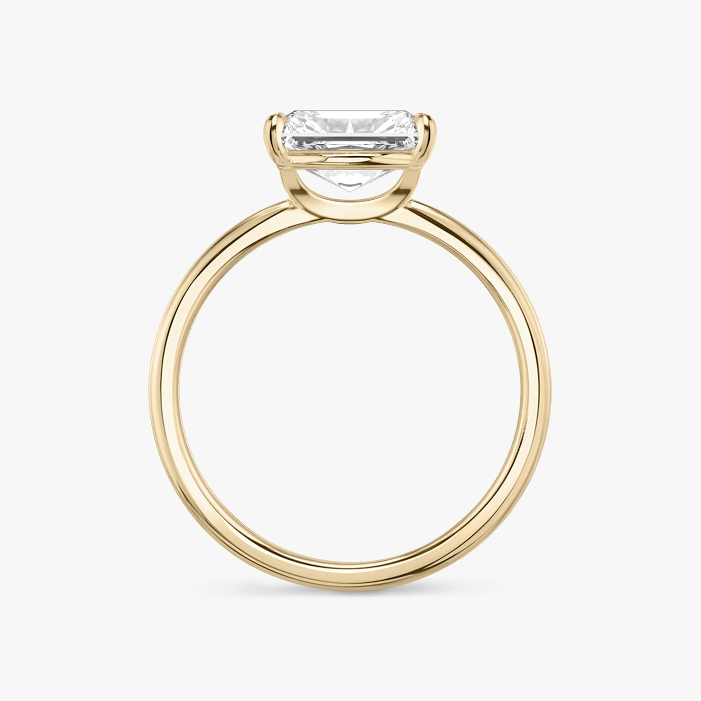 Anillo de compromiso Signature | Radiante | 14k | Oro rosa | bandAccent: Simple | bandWidth: standard | diamondOrientation: horizontal | hiddenHalo: no | caratWeight: other