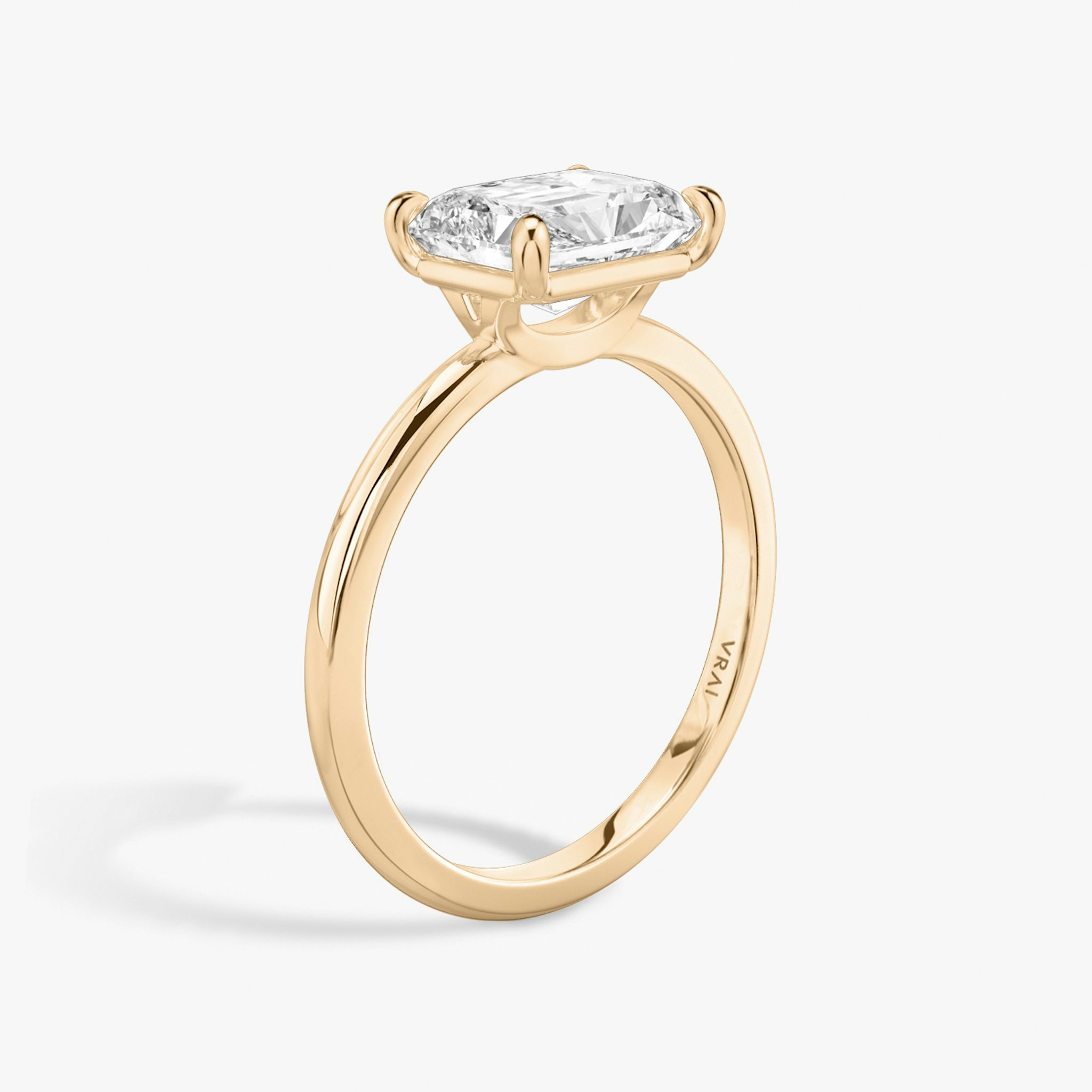 The Signature | Radiant | 14k | Rose Gold | bandAccent: Plain | bandWidth: standard | diamondOrientation: horizontal | hiddenHalo: no | caratWeight: other