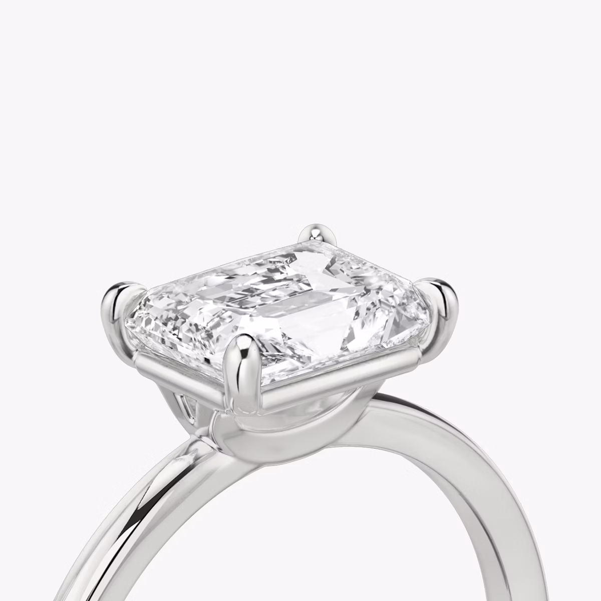 The Signature | Radiant | Platinum | bandAccent: Plain | bandWidth: standard | diamondOrientation: horizontal | hiddenHalo: no | caratWeight: other