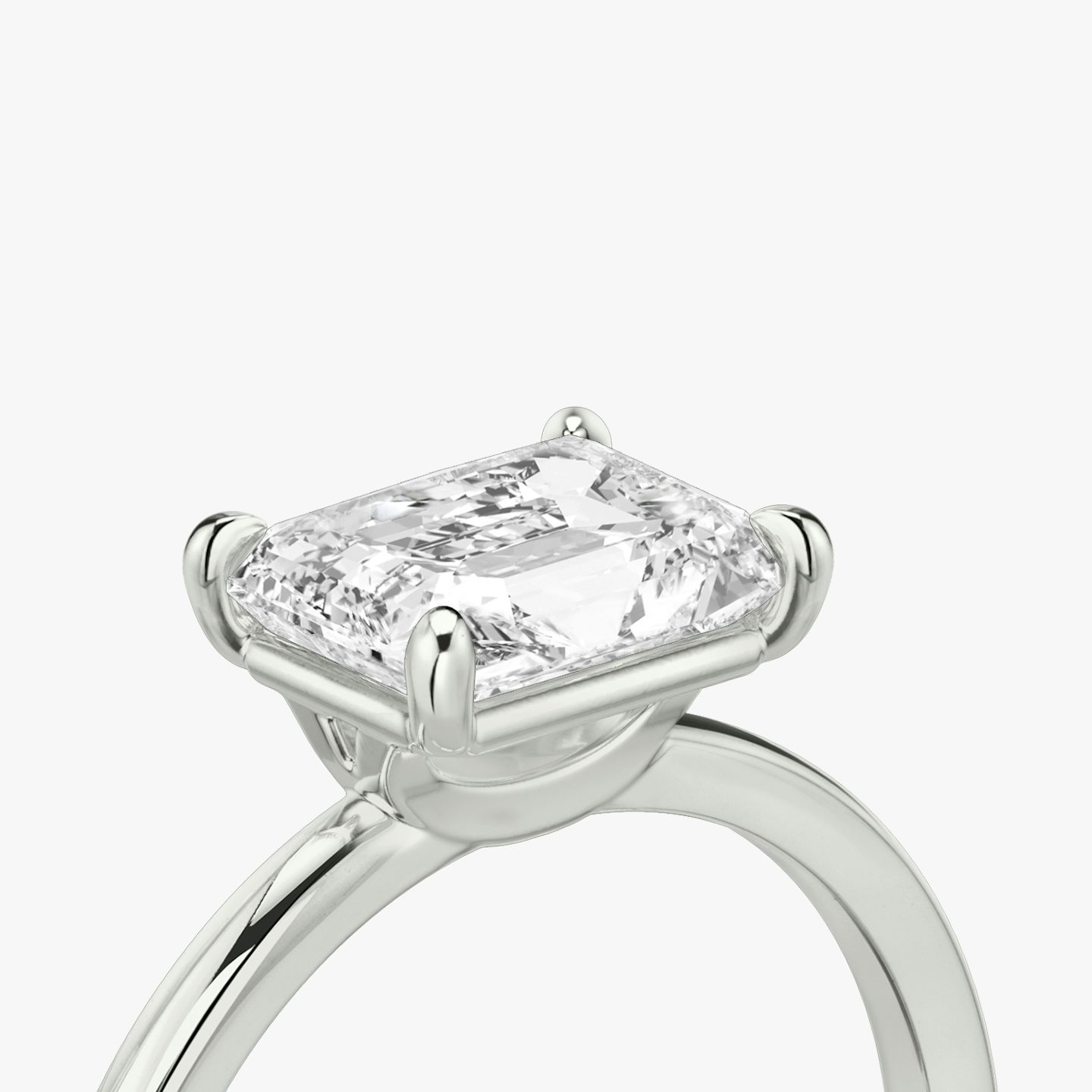 Anillo de compromiso Signature | Radiante | Platino | bandAccent: Simple | bandWidth: standard | diamondOrientation: horizontal | hiddenHalo: no | caratWeight: other