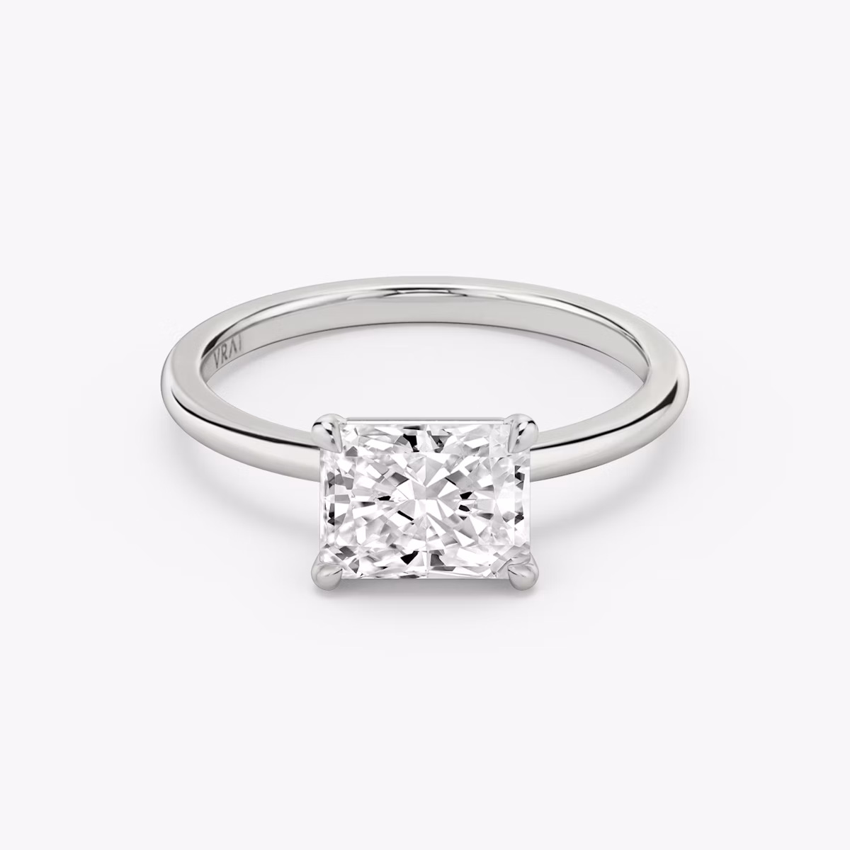 The Signature | Radiant | Platinum | bandAccent: Plain | bandWidth: standard | diamondOrientation: horizontal | hiddenHalo: no | caratWeight: other
