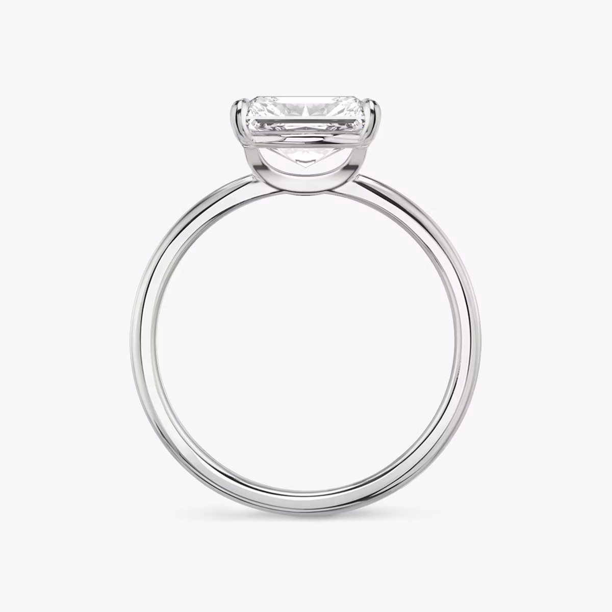 The Signature | Radiant | Platinum | bandAccent: Plain | bandWidth: standard | diamondOrientation: horizontal | hiddenHalo: no | caratWeight: other