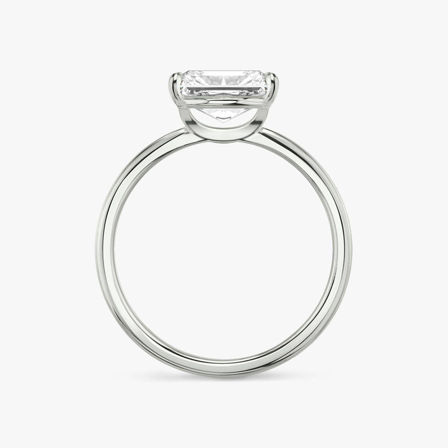 Anillo de compromiso Signature | Radiante | Platino | bandAccent: Simple | bandWidth: standard | diamondOrientation: horizontal | hiddenHalo: no | caratWeight: other