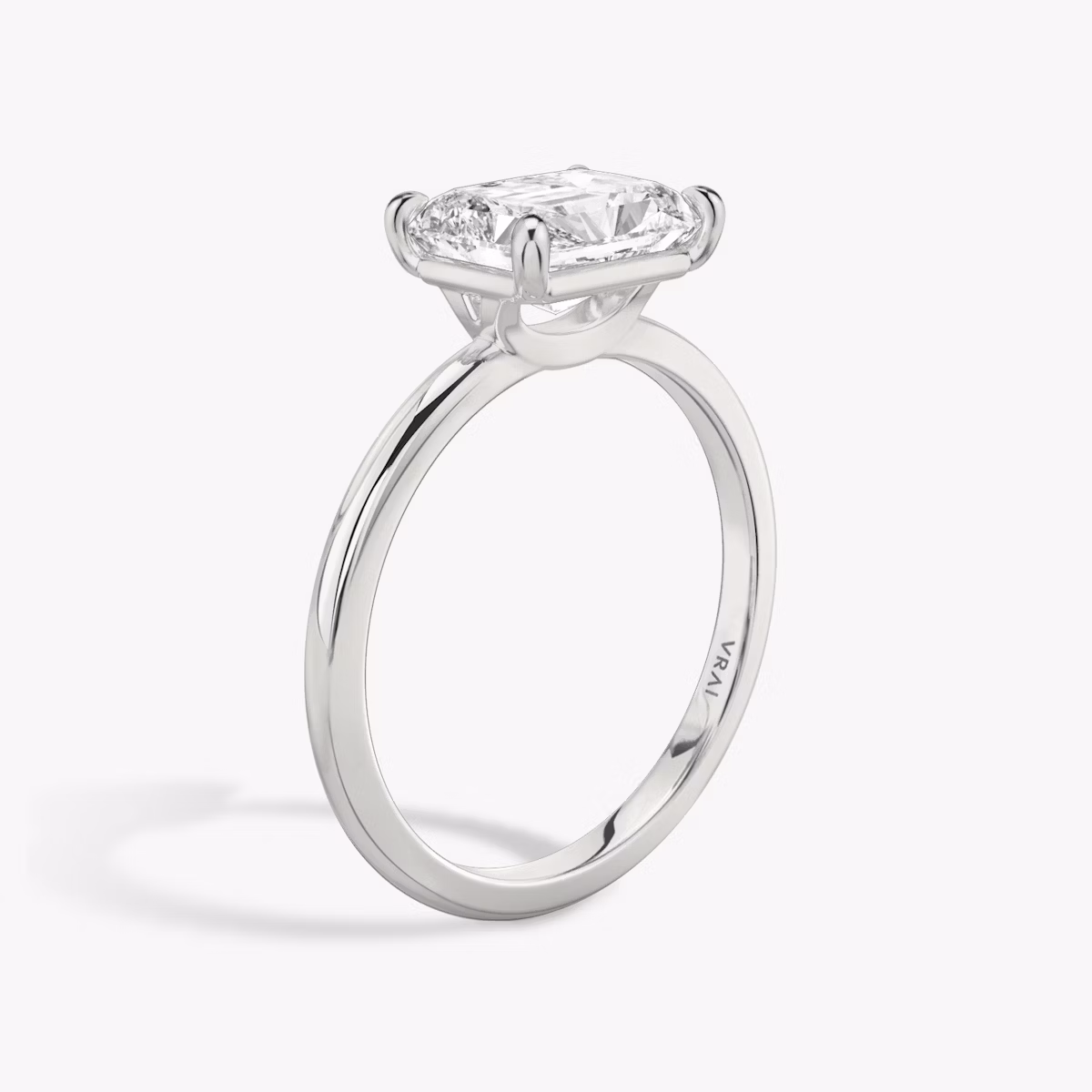 The Signature | Radiant | Platinum | bandAccent: Plain | bandWidth: standard | diamondOrientation: horizontal | hiddenHalo: no | caratWeight: other