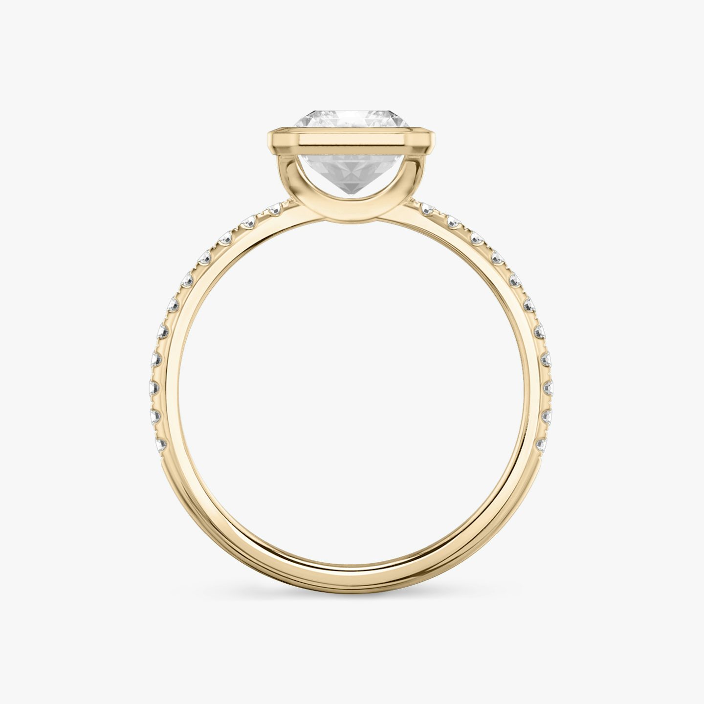 The Signature Bezel | Radiant | 14k | Rose Gold | bandAccent: Pavé | diamondOrientation: vertical | caratWeight: other