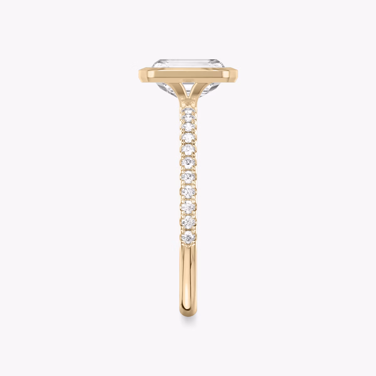 Signature Bezel | Radiant | 14k | Roségold | bandAccent: Mit Pavé-Besatz | diamondOrientation: vertical | caratWeight: other