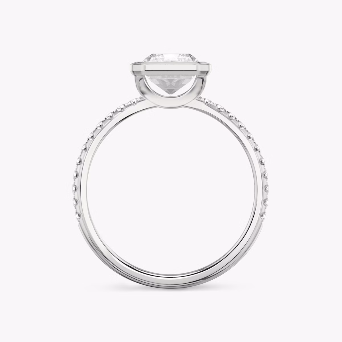 The Signature Bezel | Radiant | Platinum | bandAccent: Pavé | diamondOrientation: vertical | caratWeight: other