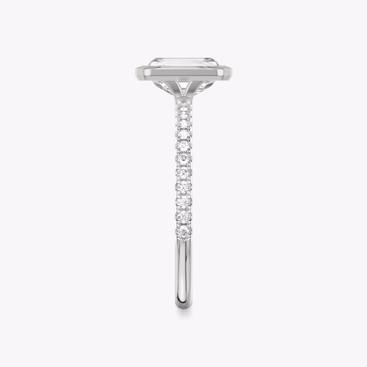 The Signature Bezel | Radiant | Platinum | bandAccent: Pavé | diamondOrientation: vertical | caratWeight: other