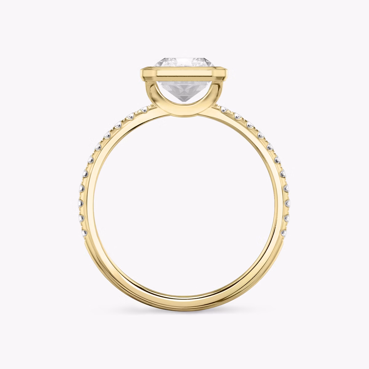 Signature Bezel | Radiant | 18k | Gelbgold | bandAccent: Mit Pavé-Besatz | diamondOrientation: vertical | caratWeight: other