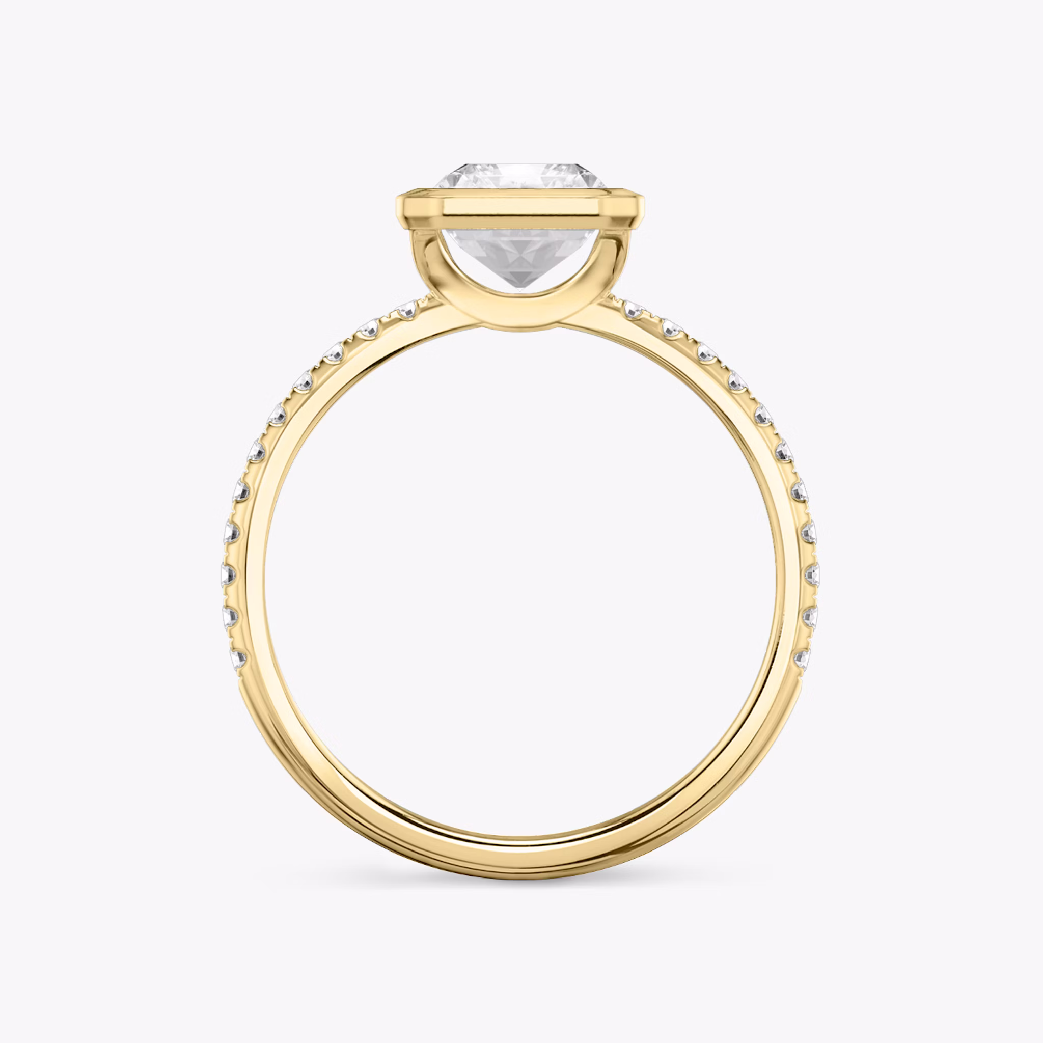 The Signature Bezel | Radiant | 18k | Yellow Gold | bandAccent: Pavé | diamondOrientation: vertical | caratWeight: other