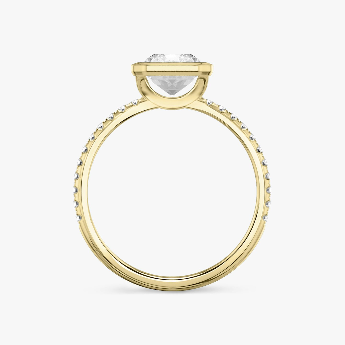 The Signature Bezel | Radiant | 18k | Yellow Gold | bandAccent: Pavé | diamondOrientation: vertical | caratWeight: other