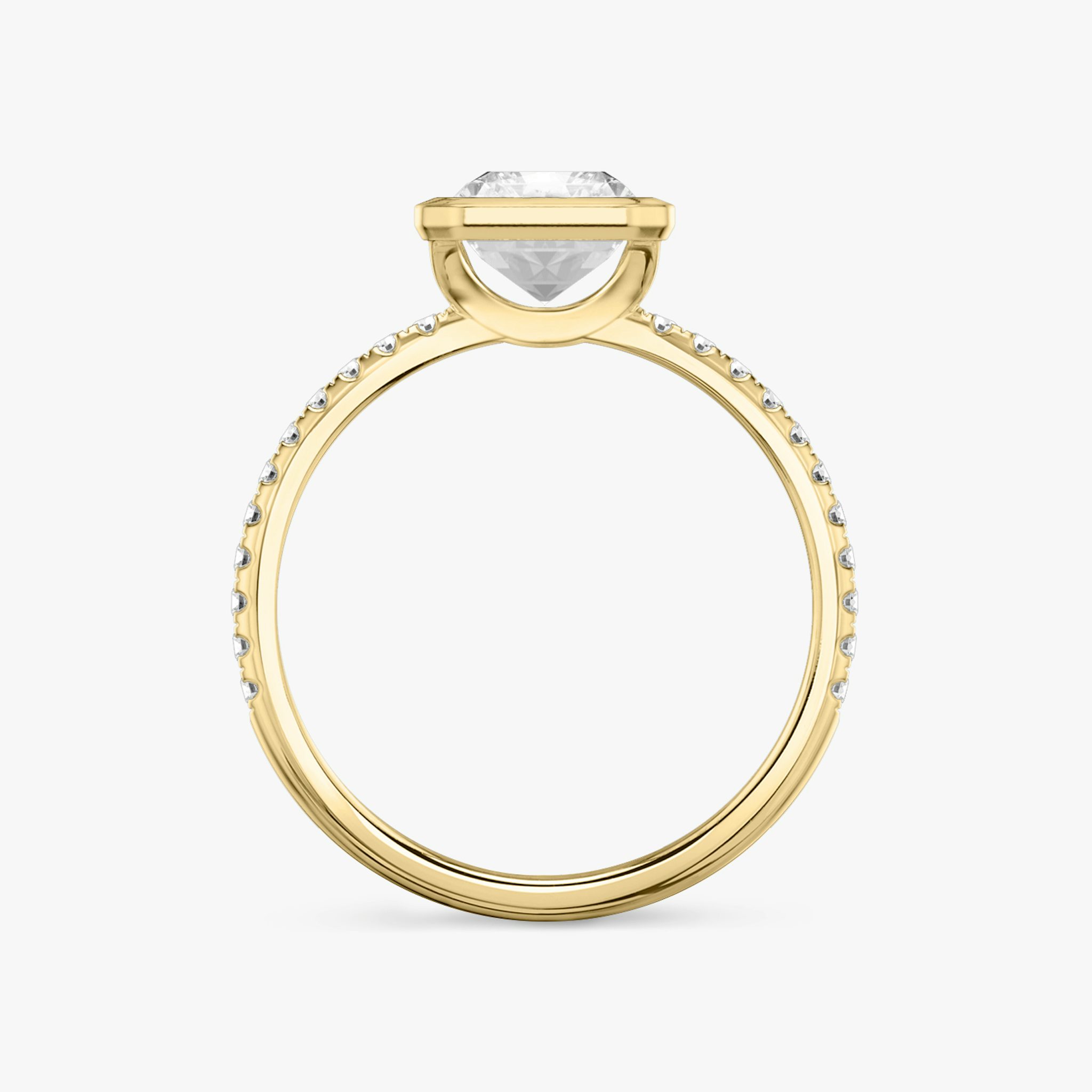 The Signature Bezel | Radiant | 18k | Yellow Gold | bandAccent: Pavé | diamondOrientation: vertical | caratWeight: other
