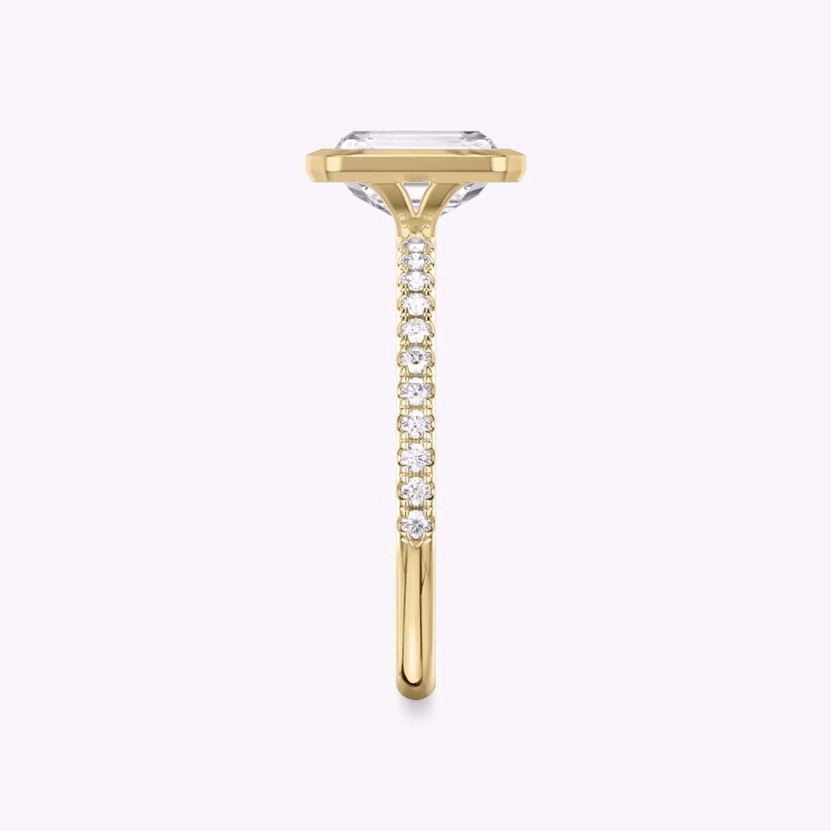 Signature Bezel | Radiant | 18k | Gelbgold | bandAccent: Mit Pavé-Besatz | diamondOrientation: vertical | caratWeight: other