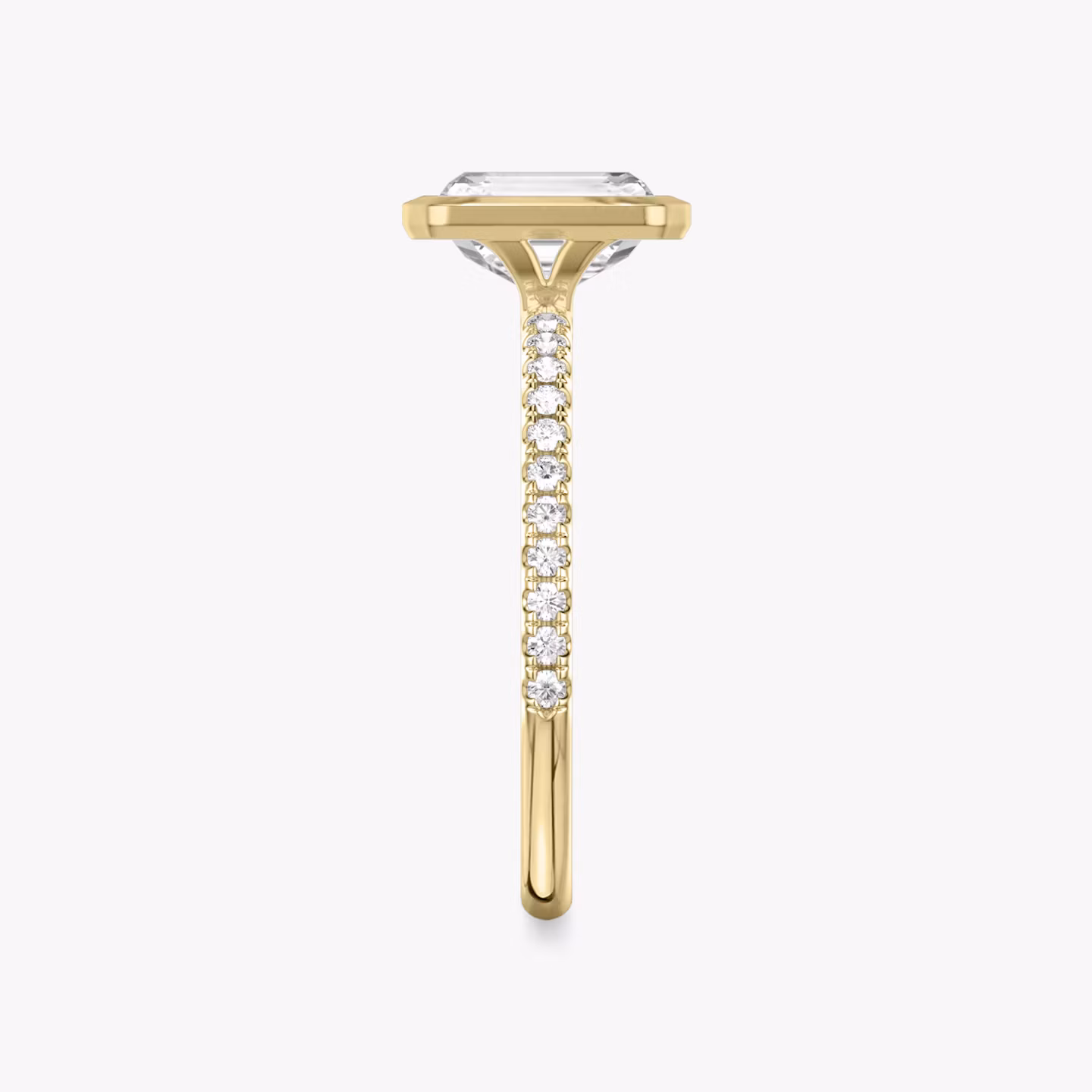 The Signature Bezel | Radiant | 18k | Yellow Gold | bandAccent: Pavé | diamondOrientation: vertical | caratWeight: other