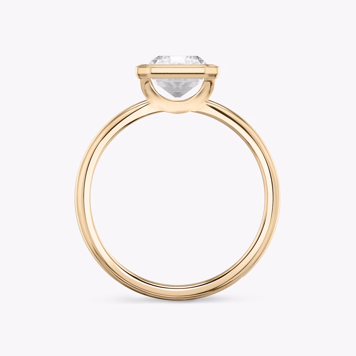 The Signature Bezel | Radiant | 14k | Rose Gold | bandAccent: Plain | diamondOrientation: vertical | caratWeight: other