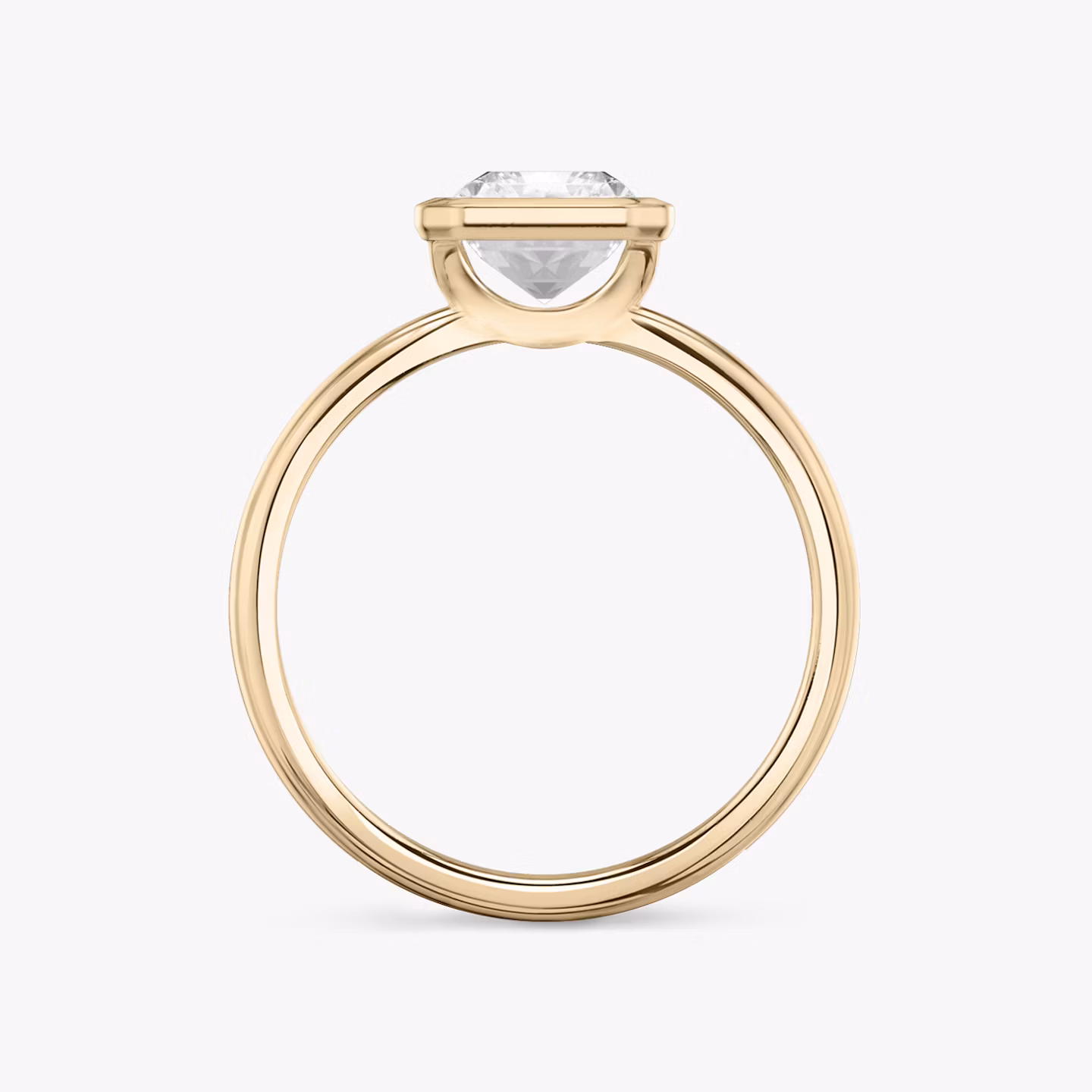The Signature Bezel | Radiant | 14k | Rose Gold | bandAccent: Plain | diamondOrientation: vertical | caratWeight: other