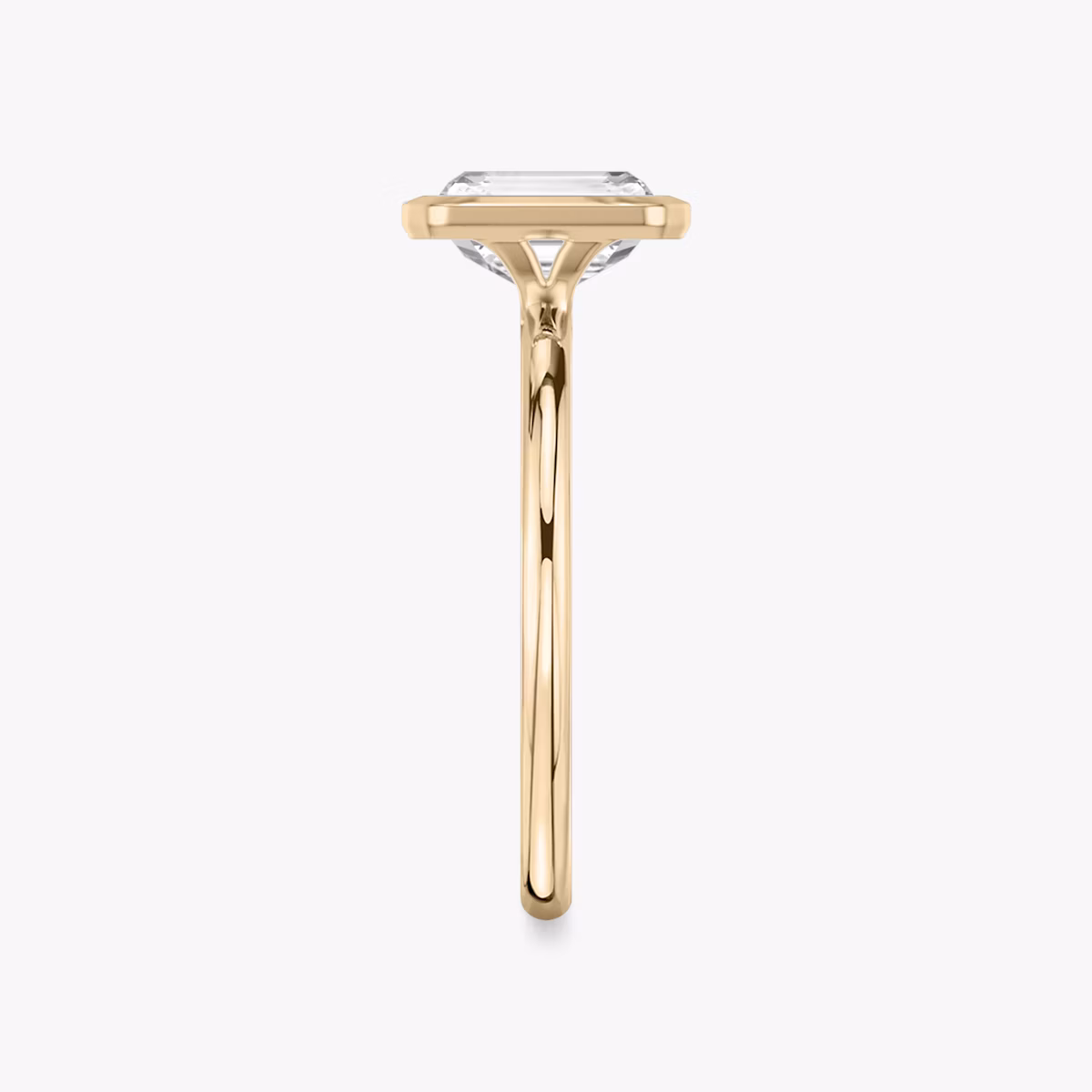 The Signature Bezel | Radiant | 14k | Rose Gold | bandAccent: Plain | diamondOrientation: vertical | caratWeight: other