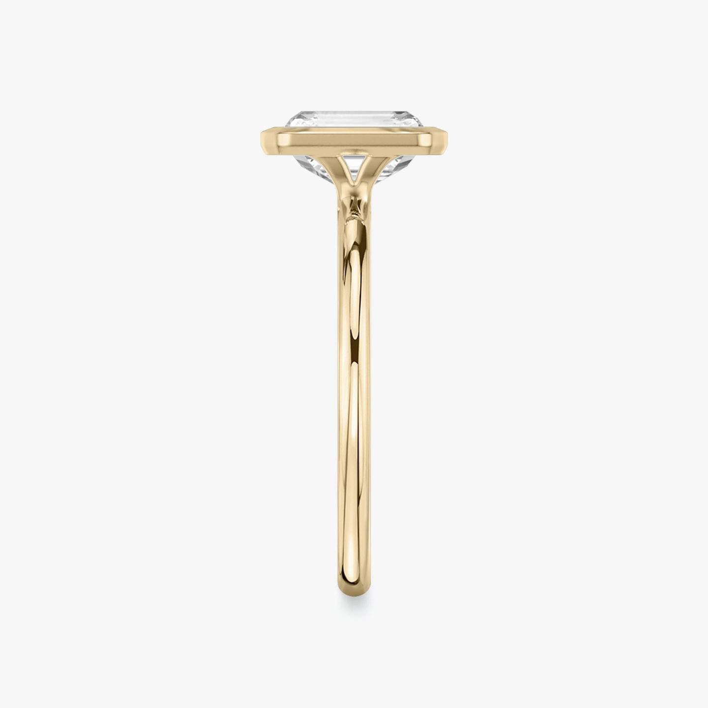 The Signature Bezel | Radiant | 14k | Rose Gold | bandAccent: Plain | diamondOrientation: vertical | caratWeight: other