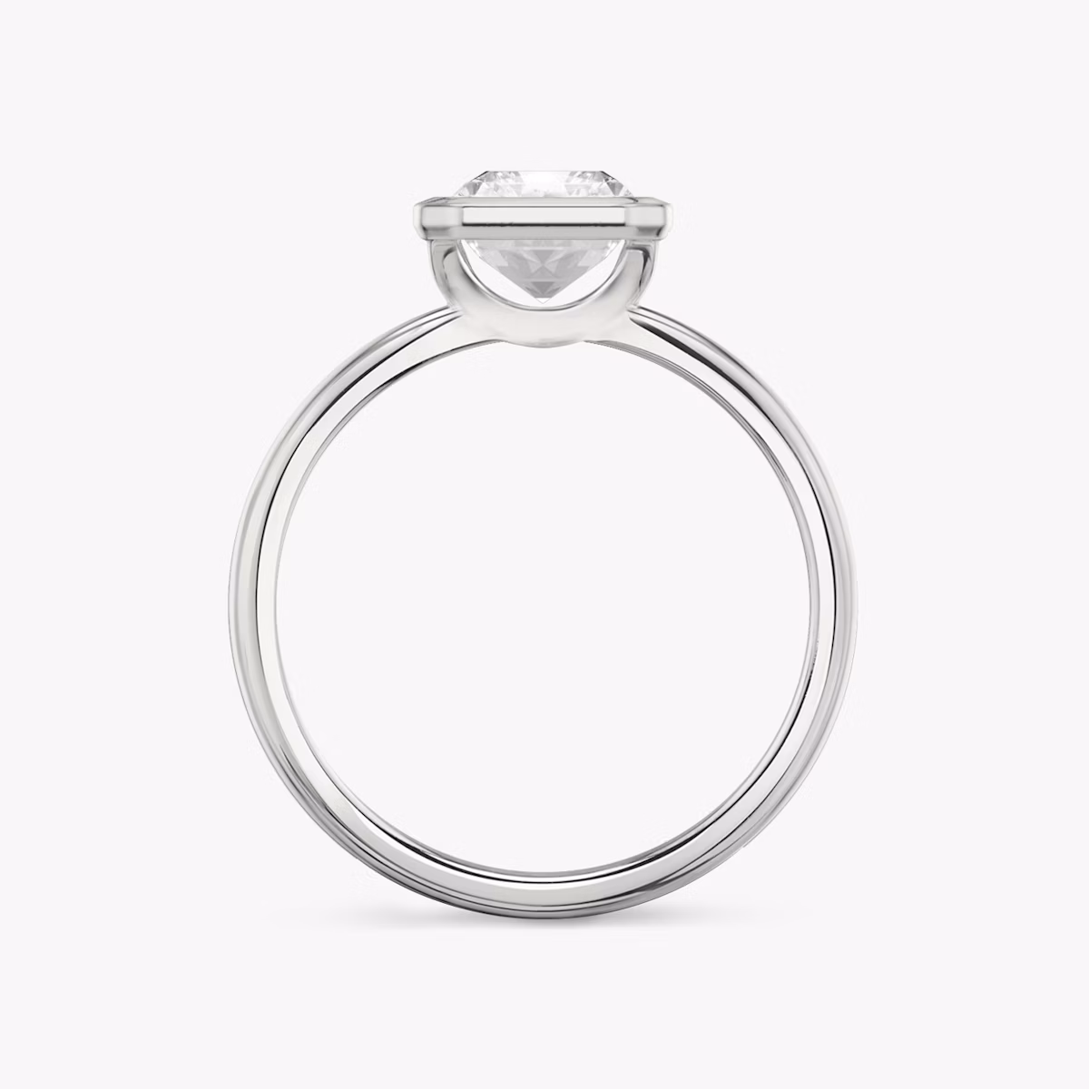 The Signature Bezel | Radiant | Platinum | bandAccent: Plain | diamondOrientation: vertical | caratWeight: other
