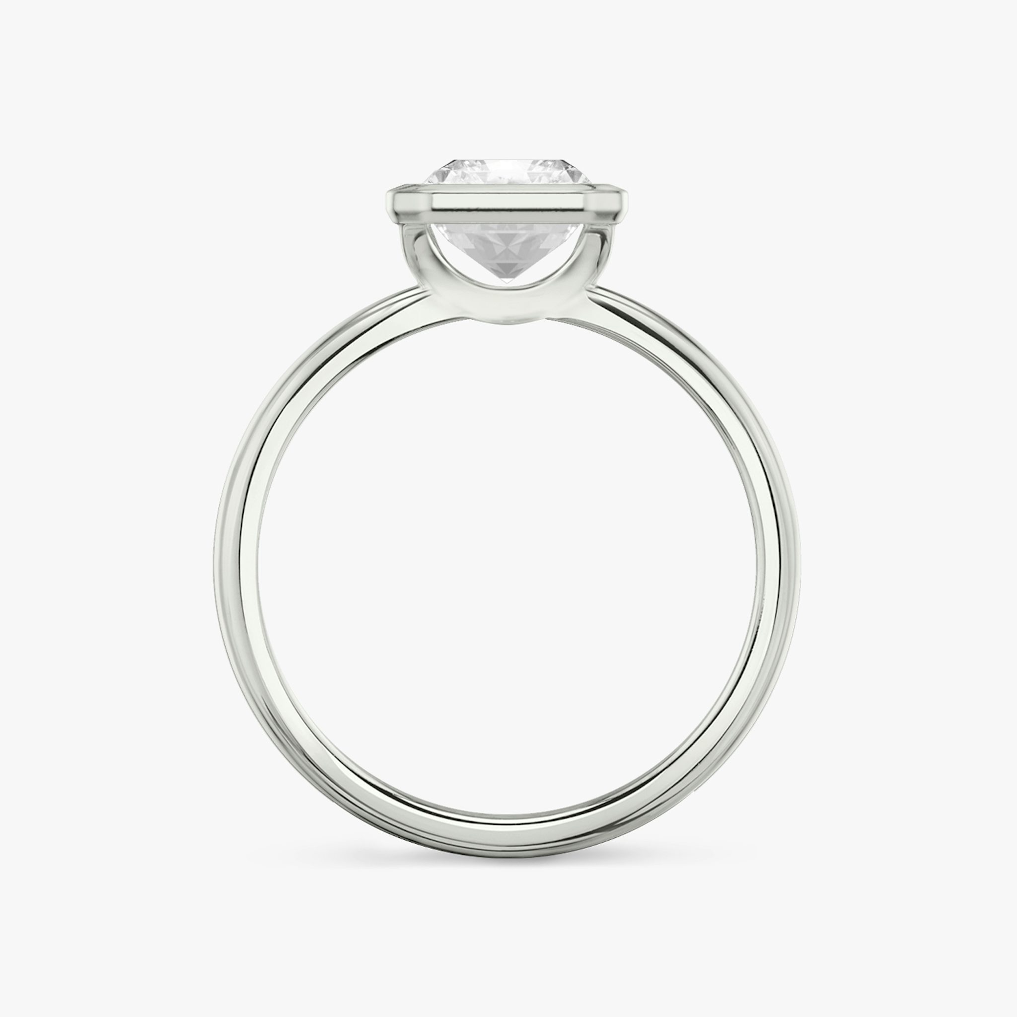The Signature Bezel | Radiant | 18k | White Gold | bandAccent: Plain | diamondOrientation: vertical | caratWeight: other