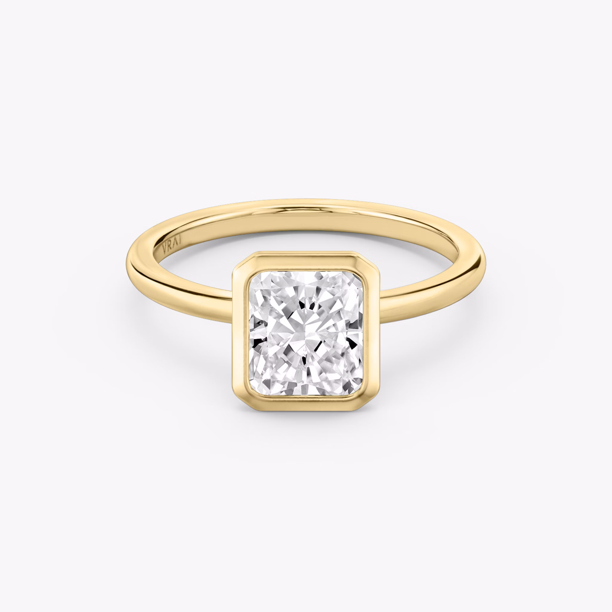 The Signature Bezel | Radiant | 18k | Yellow Gold | bandAccent: Plain | diamondOrientation: vertical | caratWeight: other