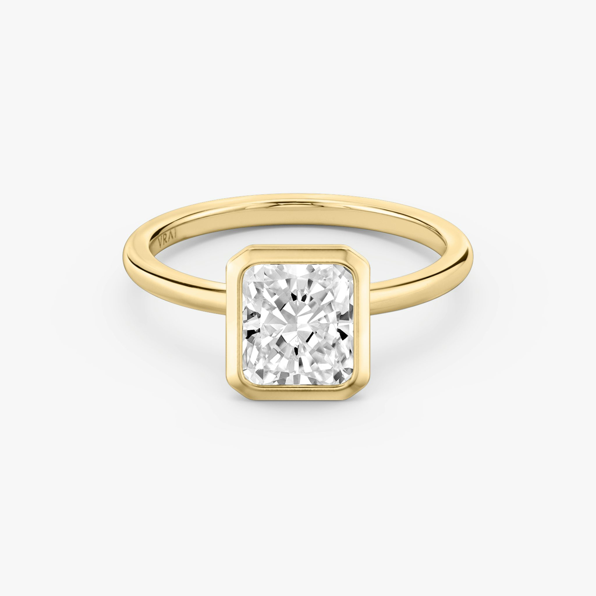 The Signature Bezel | Radiant | 18k | Yellow Gold | bandAccent: Plain | diamondOrientation: vertical | caratWeight: other