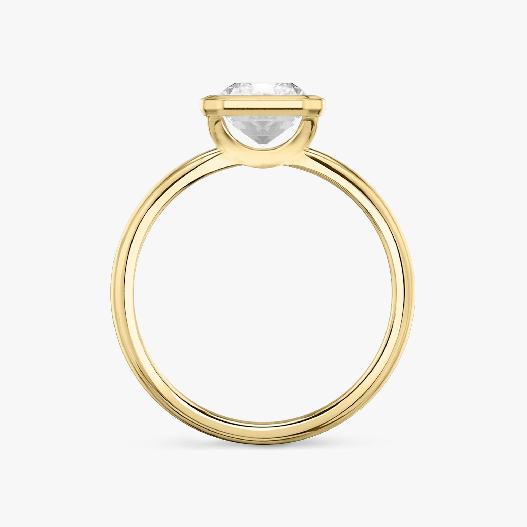 The Signature Bezel | Radiant | 18k | Yellow Gold | bandAccent: Plain | diamondOrientation: vertical | caratWeight: other