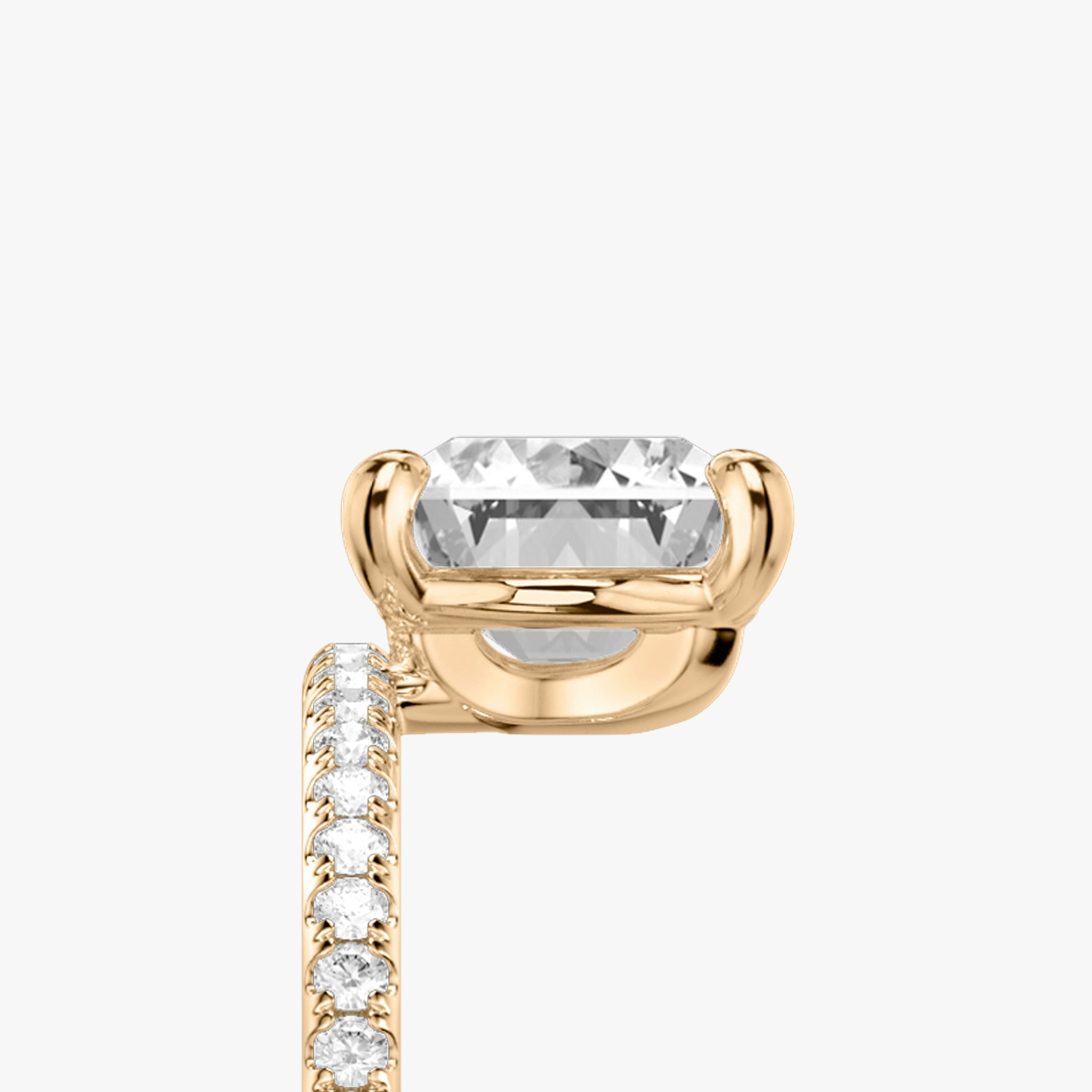 The Hover | Radiant | 14k | Rose Gold | bandAccent: Pavé | diamondOrientation: vertical | caratWeight: other