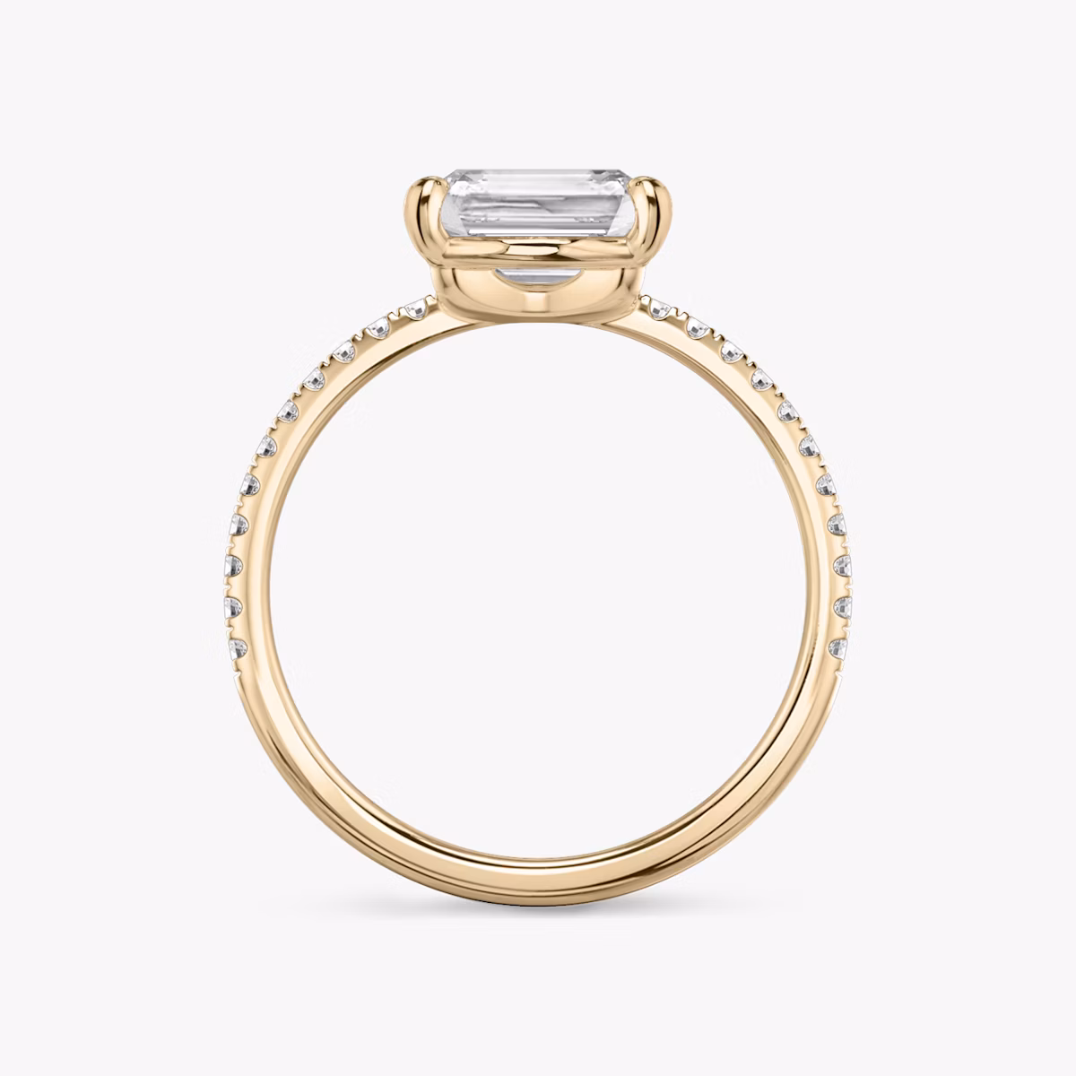 The Hover | Radiant | 14k | Rose Gold | bandAccent: Pavé | diamondOrientation: vertical | caratWeight: other