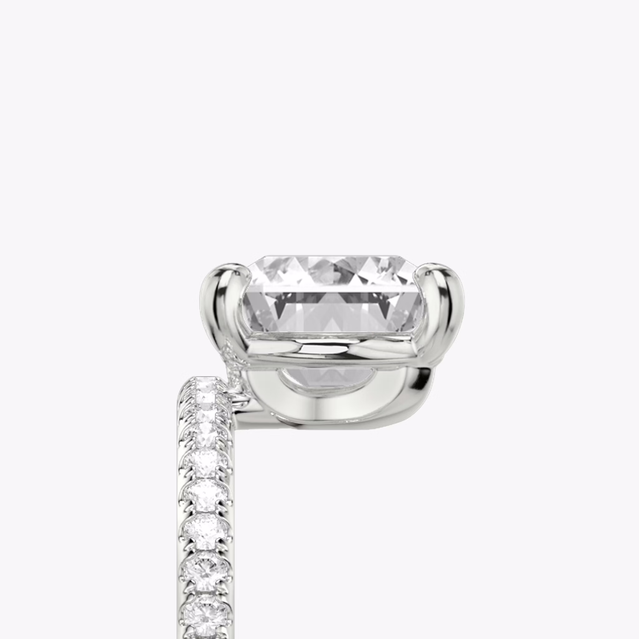 The Hover | Radiant | Platinum | bandAccent: Pavé | diamondOrientation: vertical | caratWeight: other