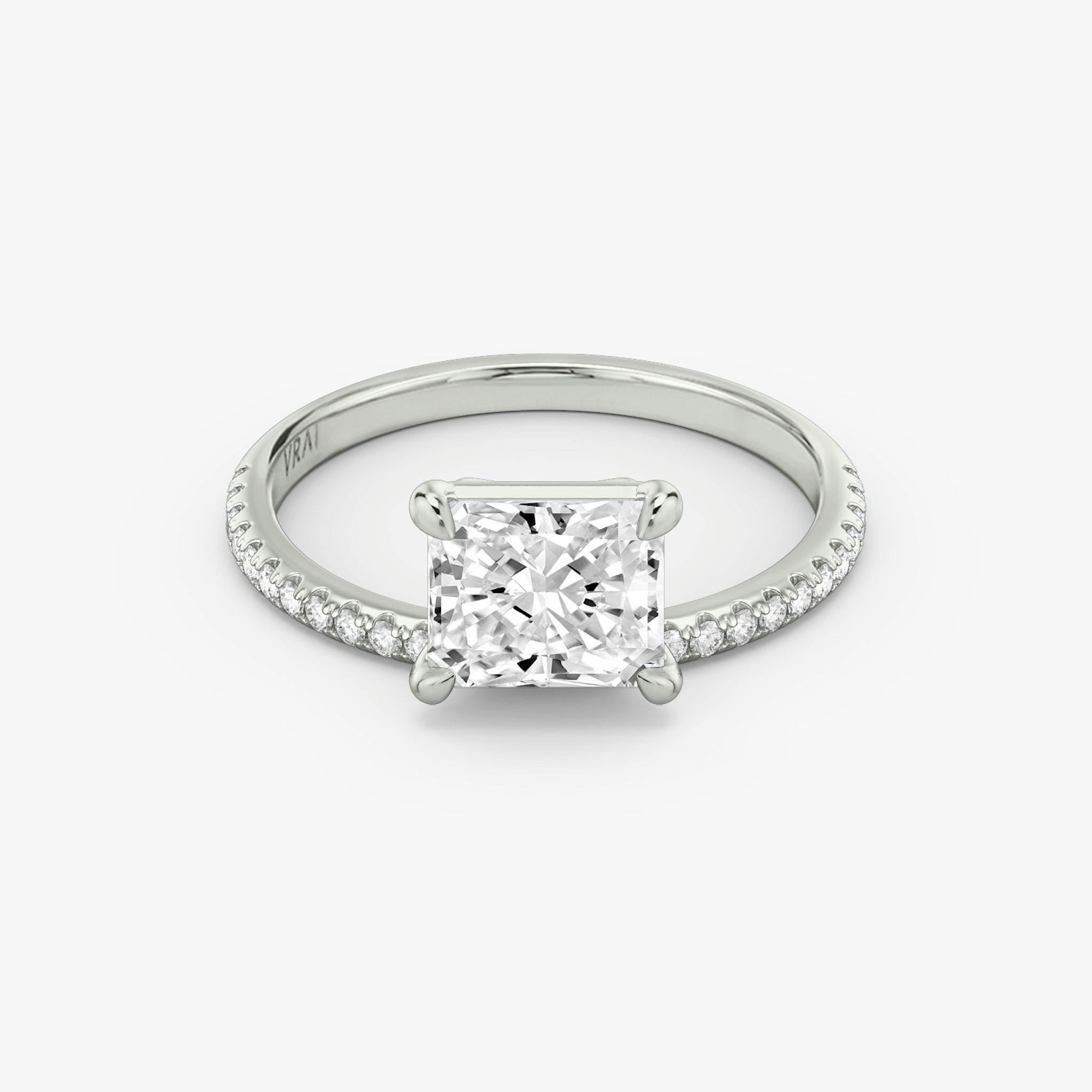 The Hover | Radiant | Platinum | bandAccent: Pavé | diamondOrientation: vertical | caratWeight: other