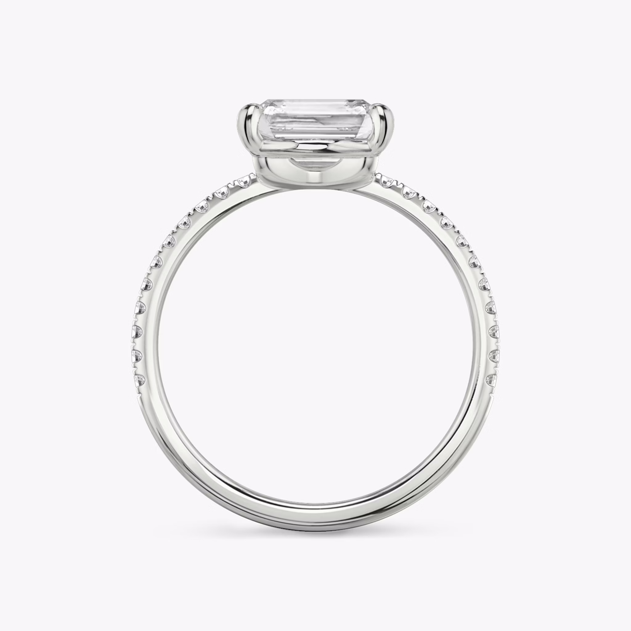 The Hover | Radiant | Platinum | bandAccent: Pavé | diamondOrientation: vertical | caratWeight: other