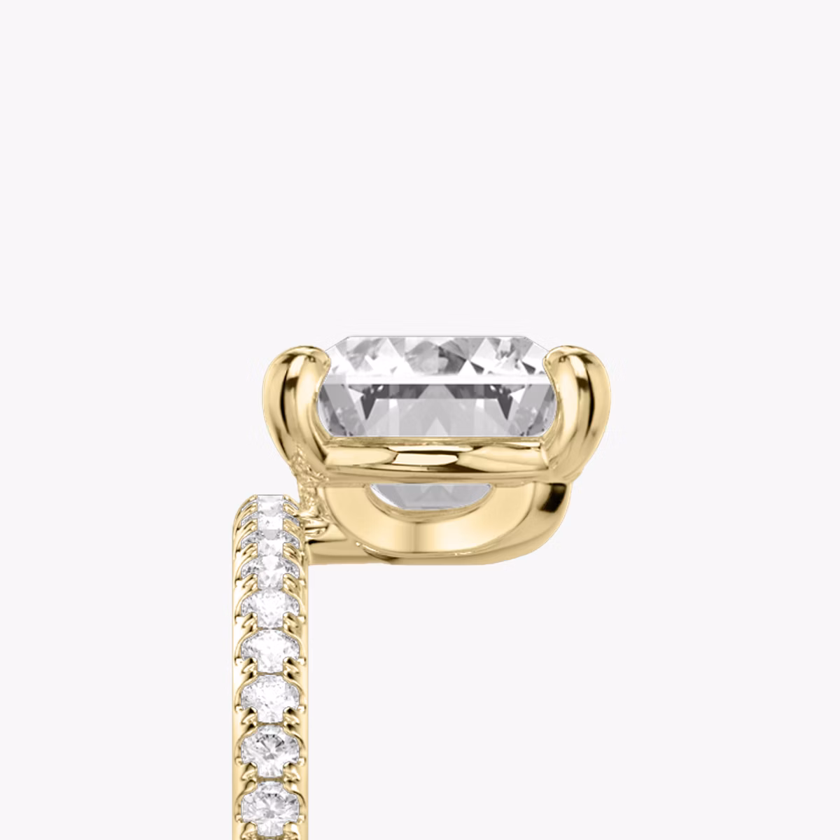 The Hover | Radiant | 18k | Yellow Gold | bandAccent: Pavé | diamondOrientation: vertical | caratWeight: other