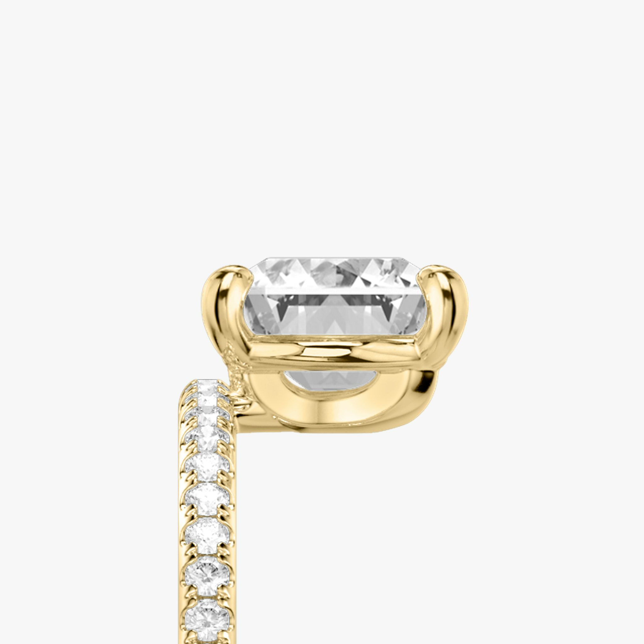 The Hover | Radiant | 18k | Yellow Gold | bandAccent: Pavé | diamondOrientation: vertical | caratWeight: other
