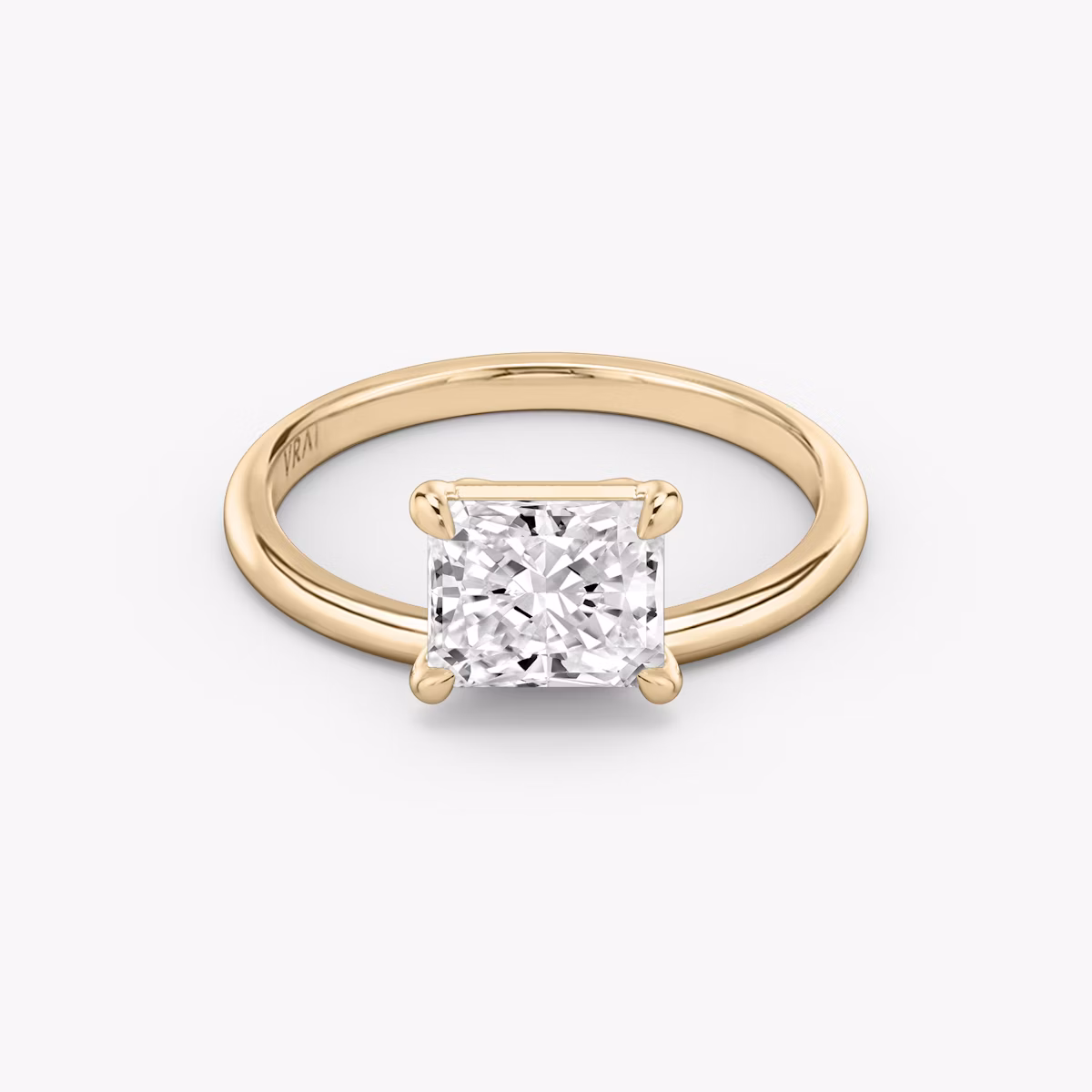 The Hover | Radiant | 14k | Rose Gold | bandAccent: Plain | diamondOrientation: vertical | caratWeight: other