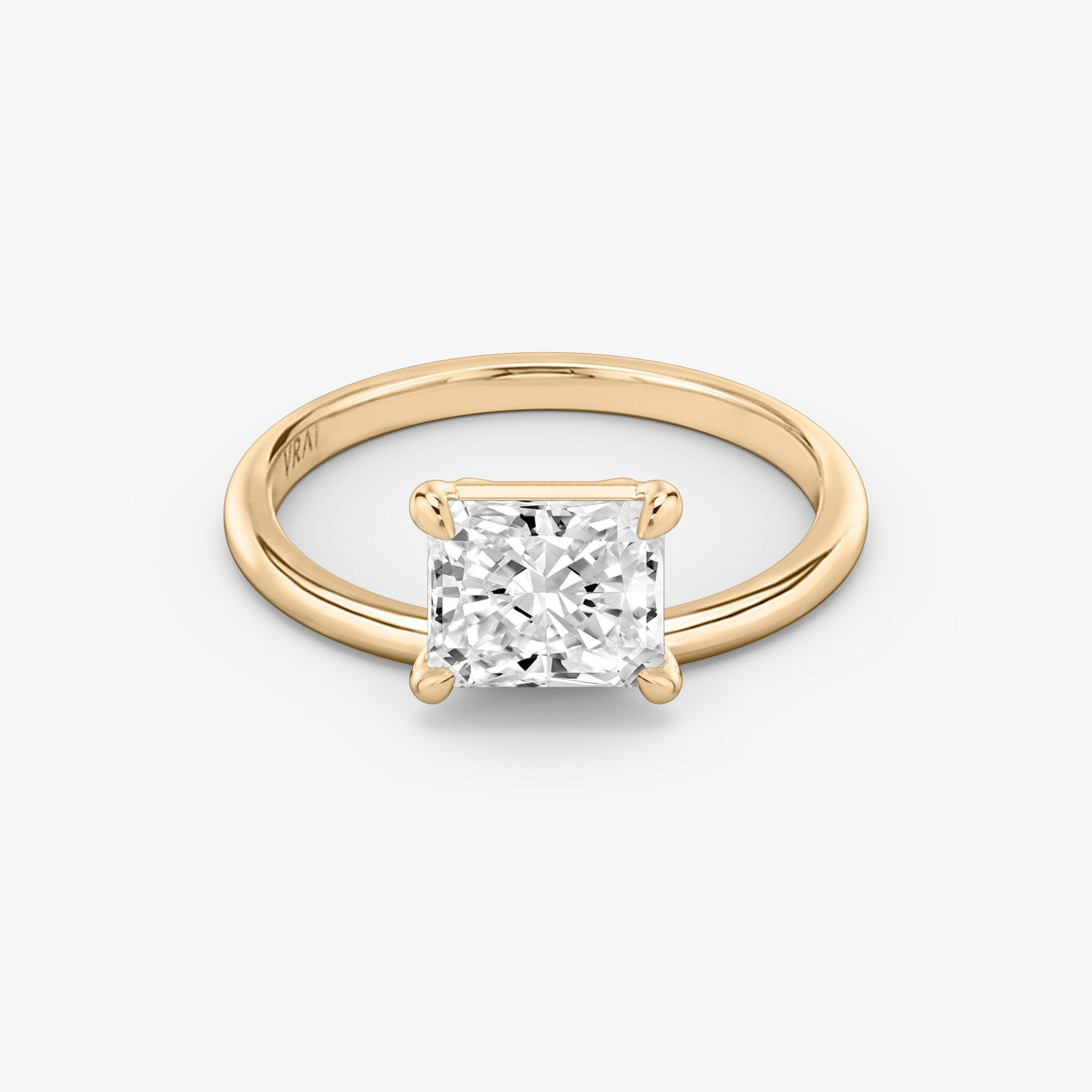 The Hover | Radiant | 14k | Rose Gold | bandAccent: Plain | diamondOrientation: vertical | caratWeight: other